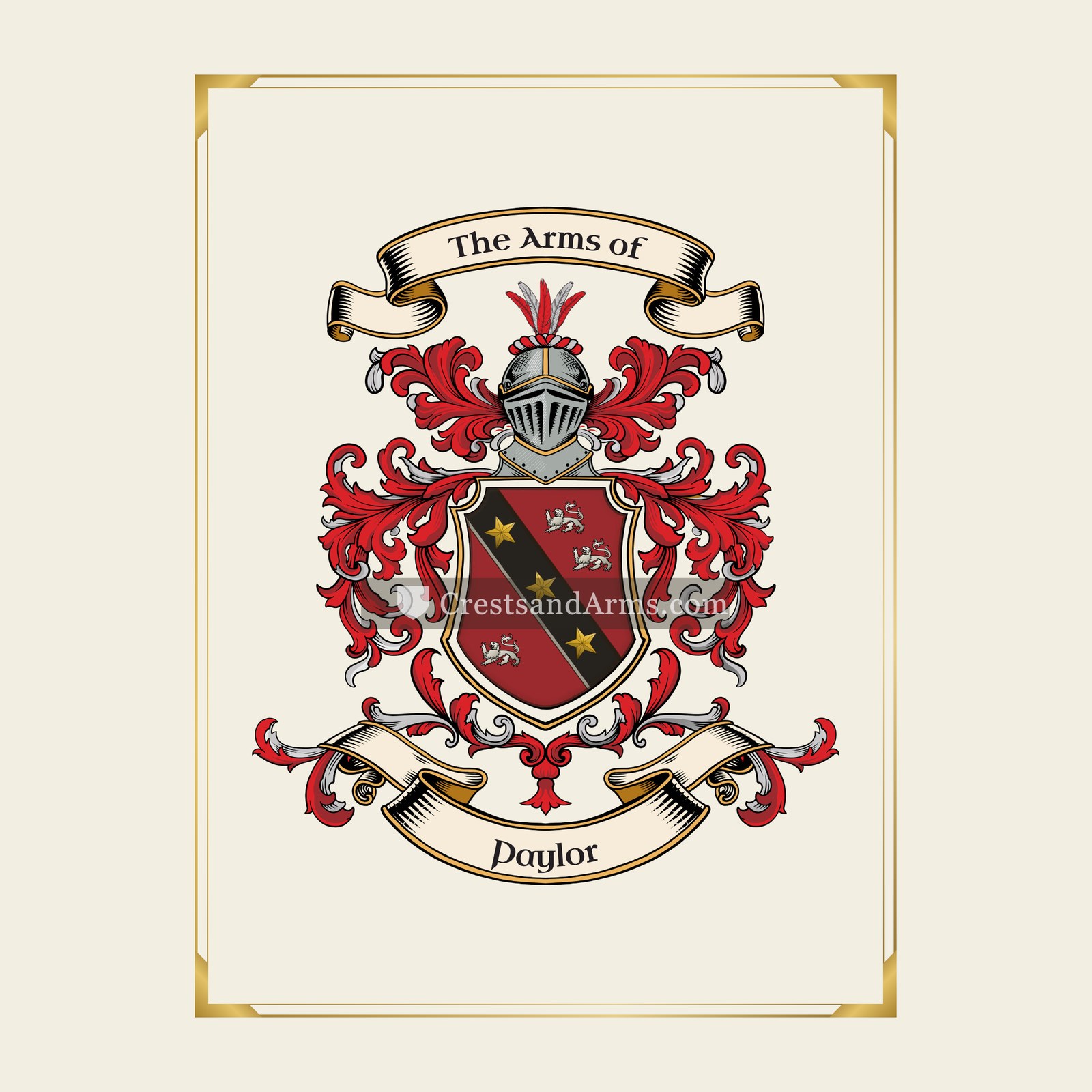 With gold border