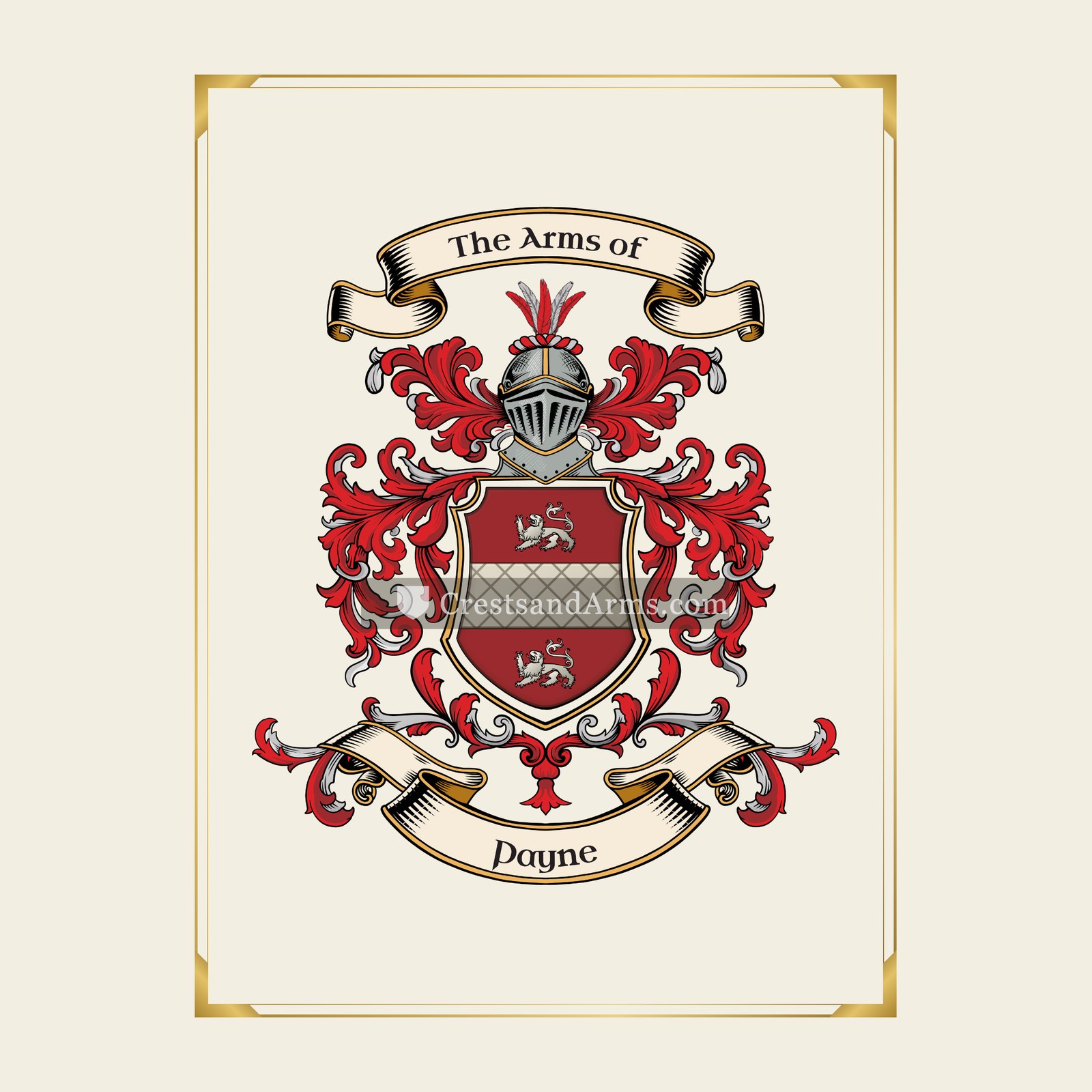 With gold border