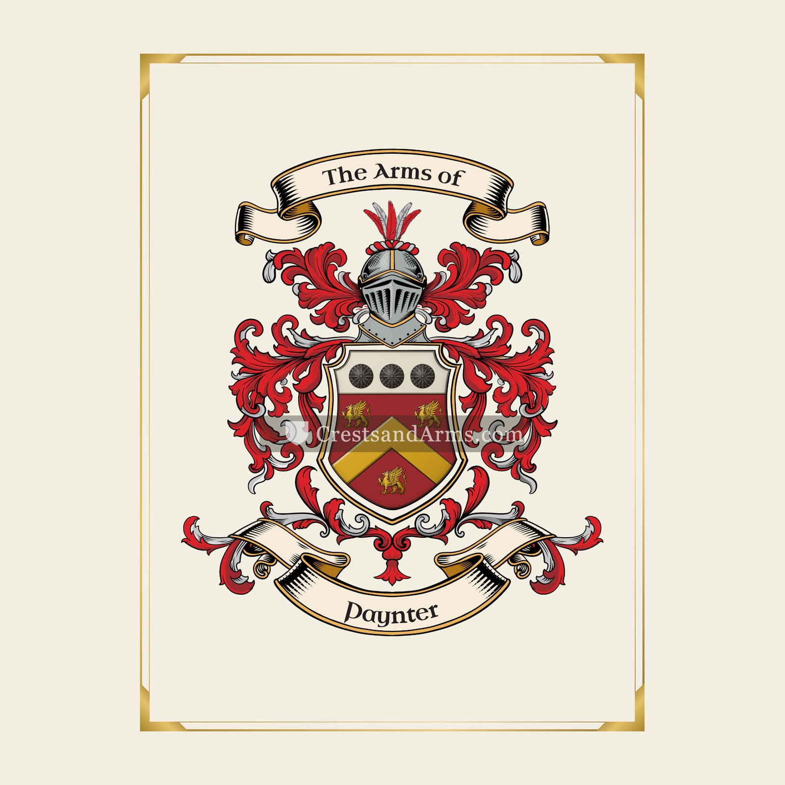 With gold border