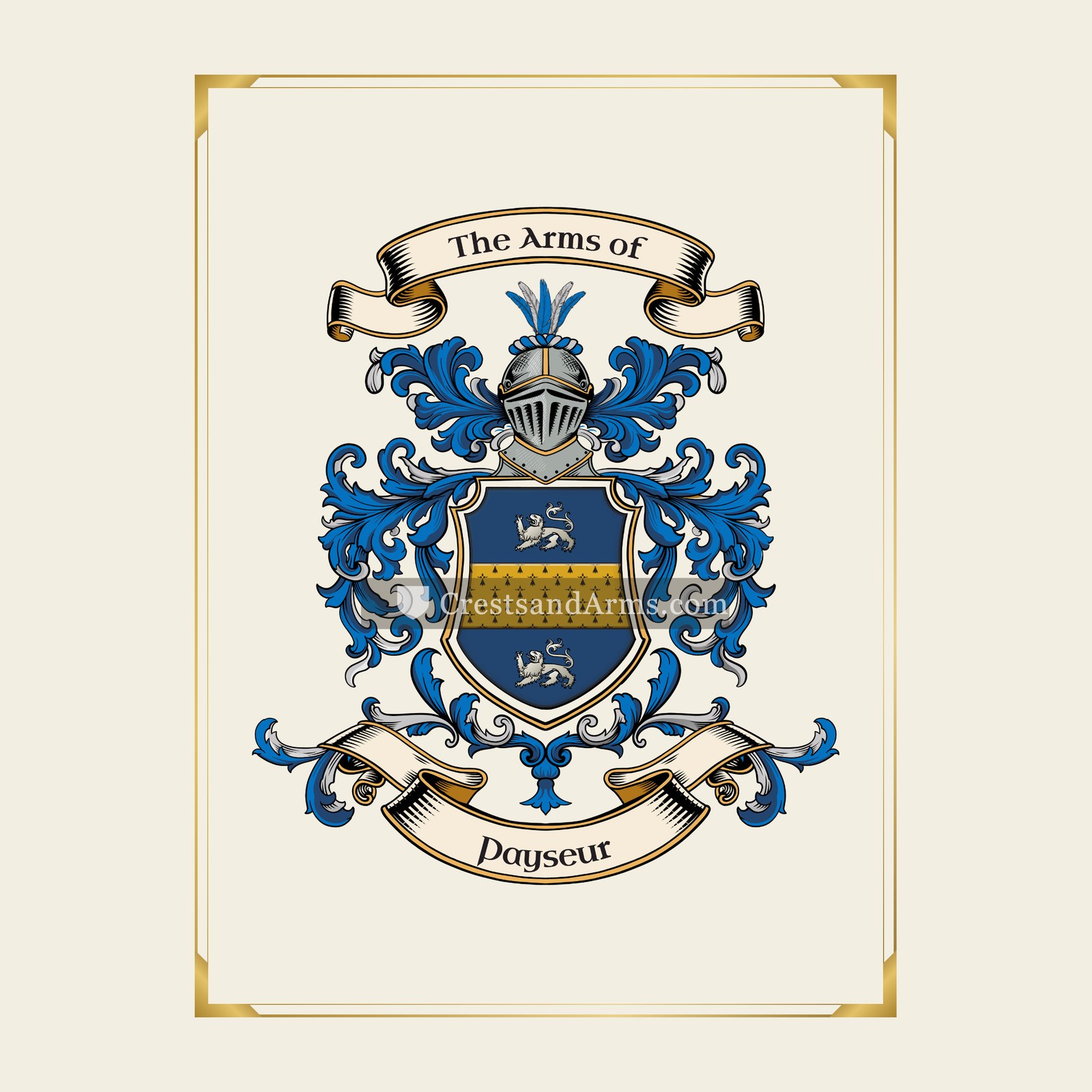 With gold border