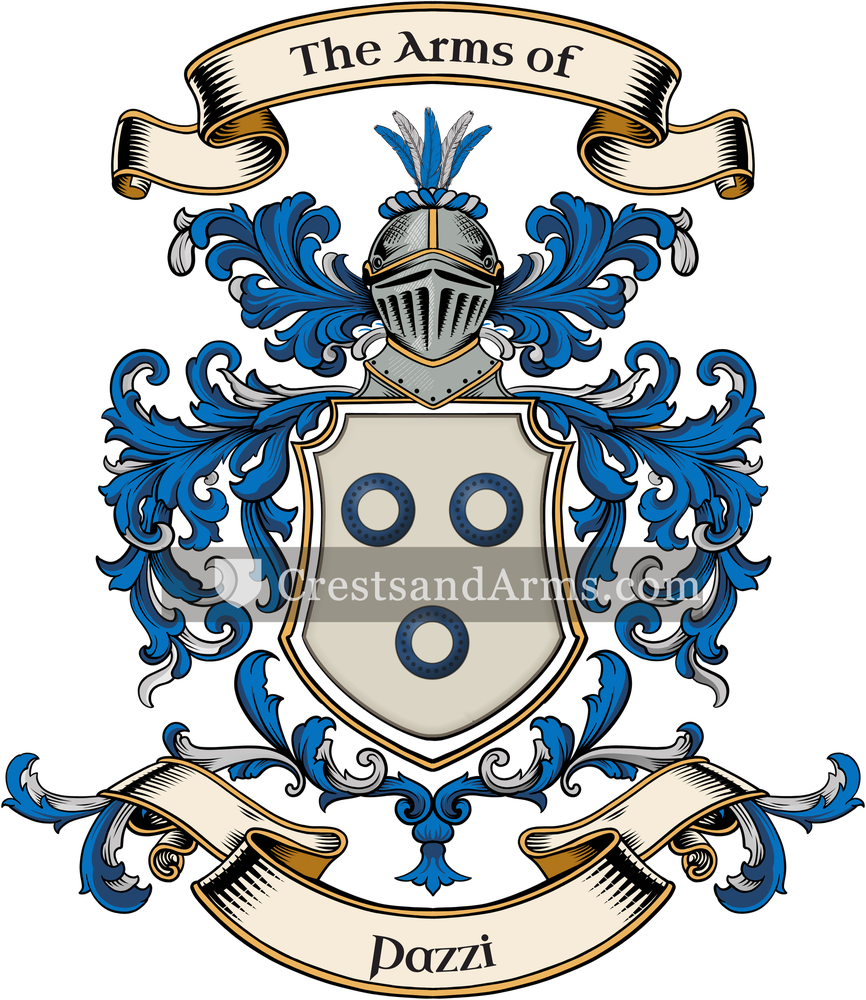 The Pazzi coat of arms, drawn from the recorded blazon