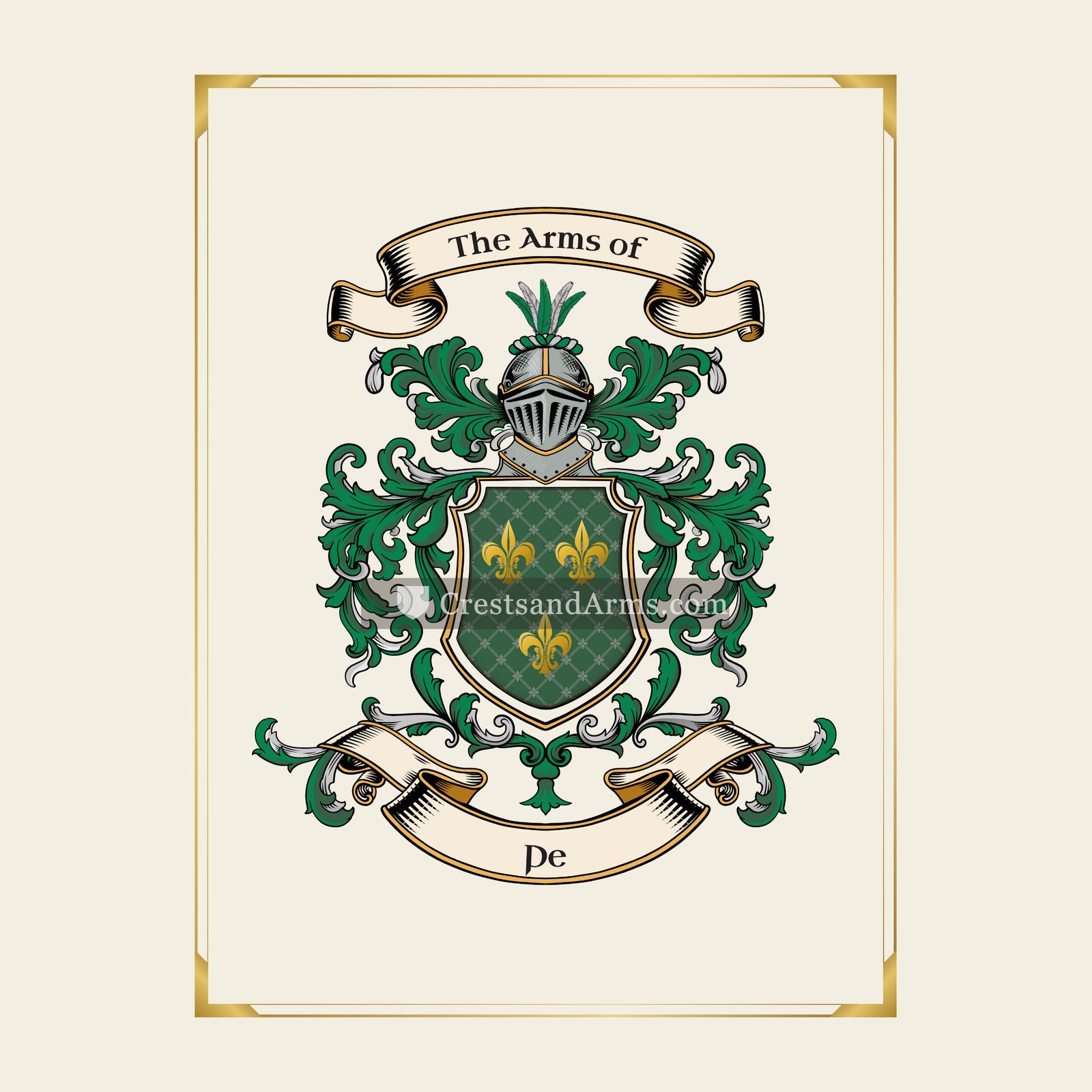 With gold border