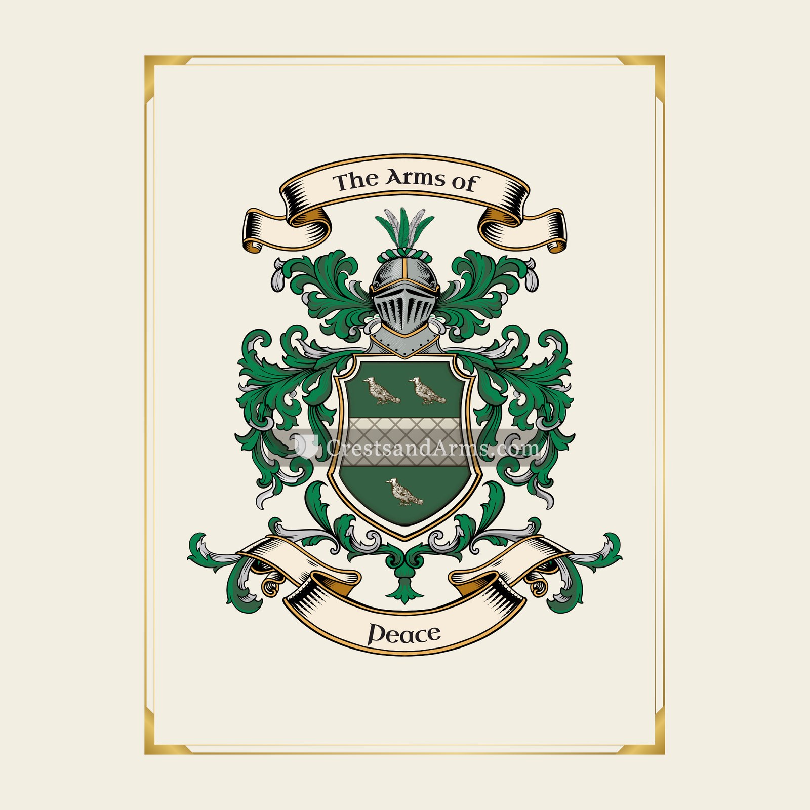 With gold border