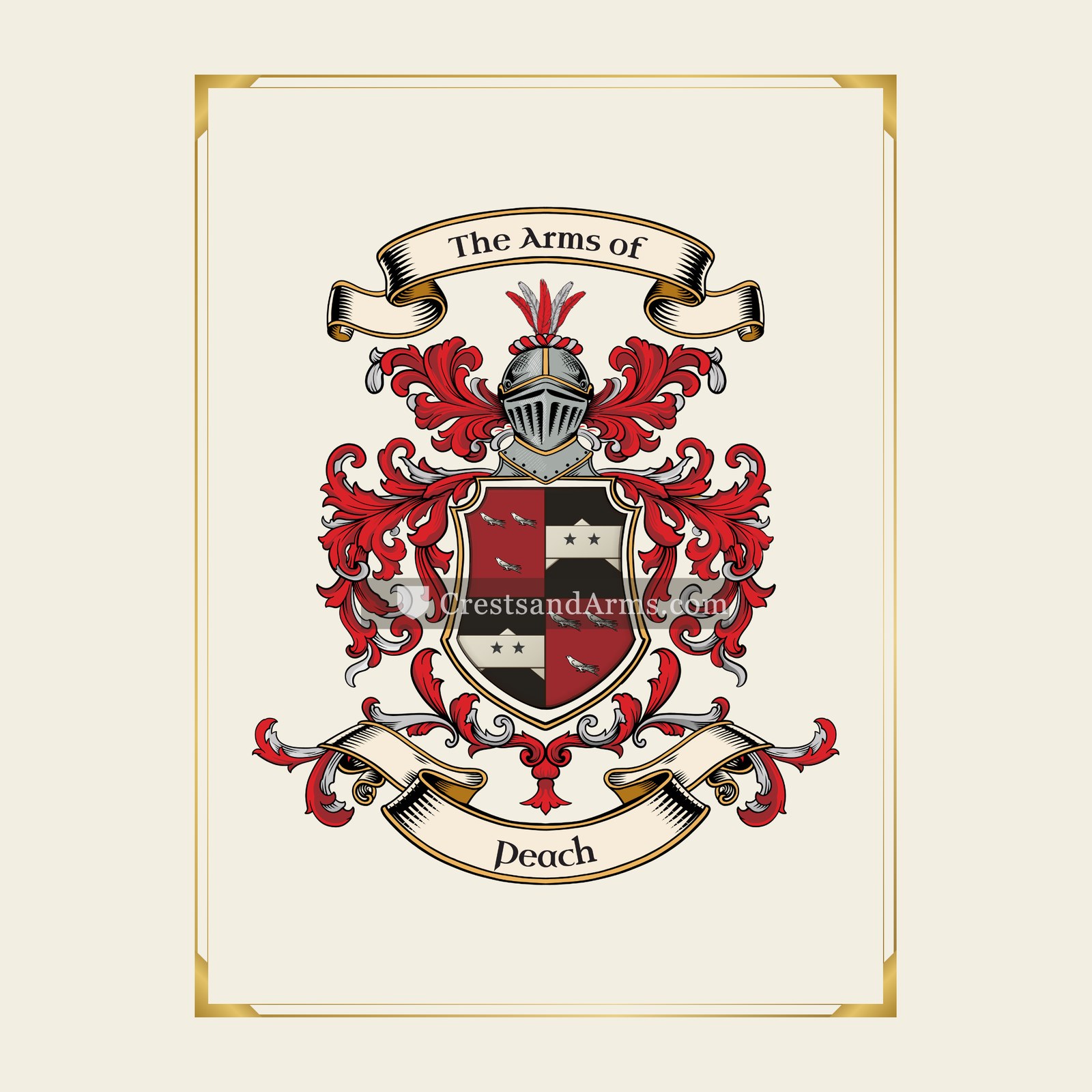 With gold border