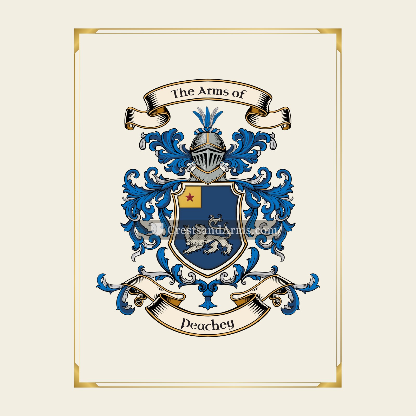 With gold border