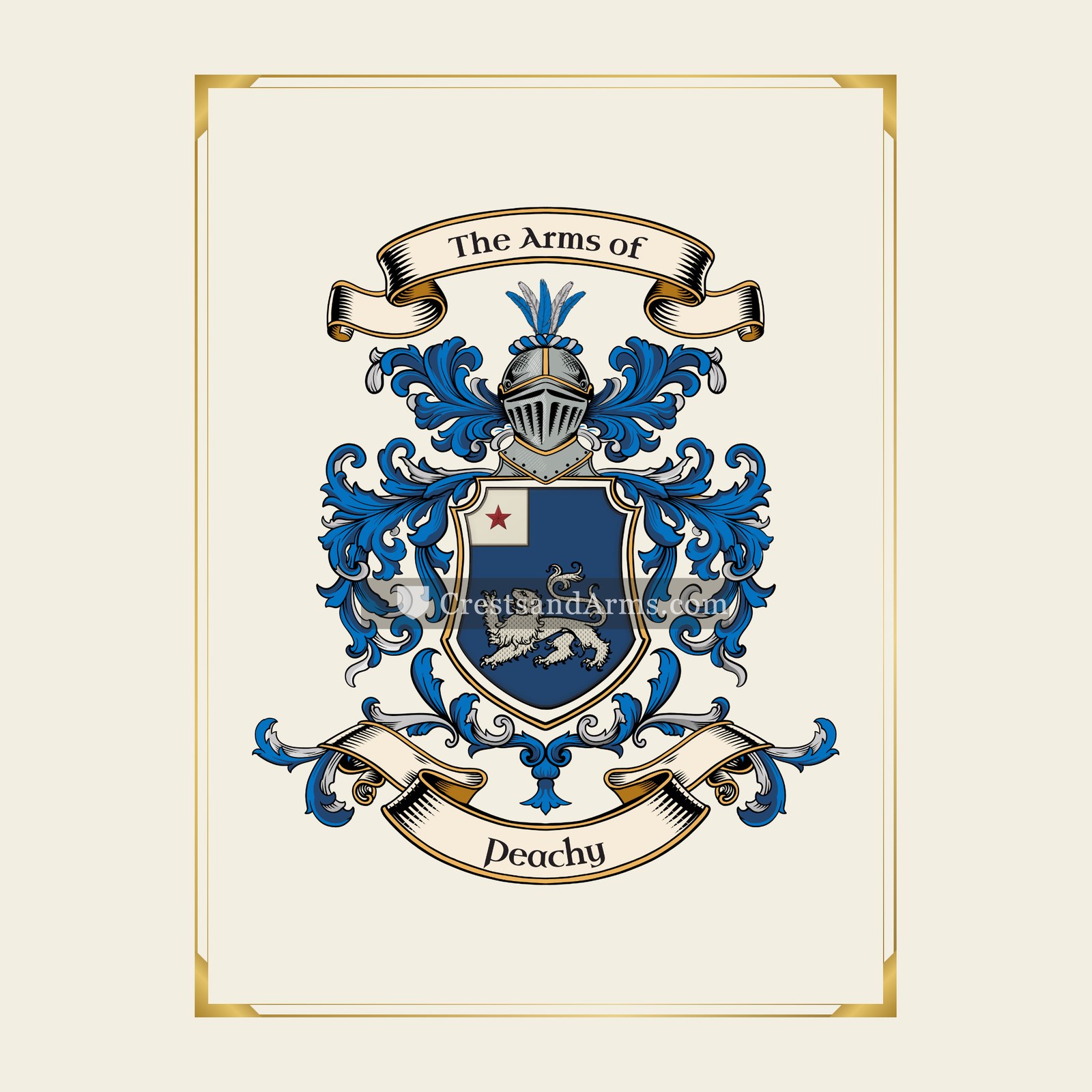 With gold border