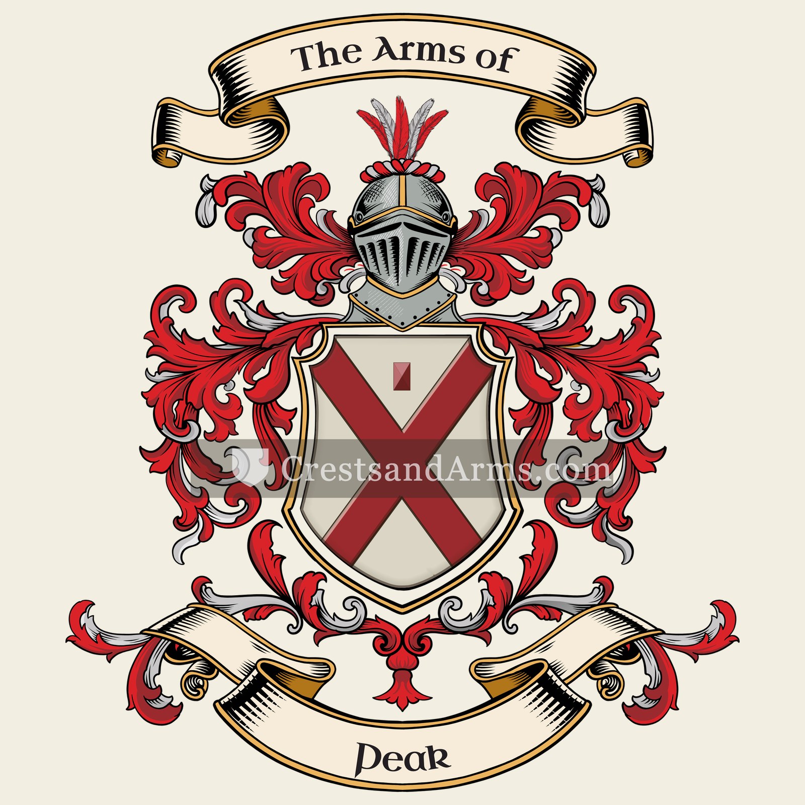 The Peak coat of arms, drawn from the recorded blazon