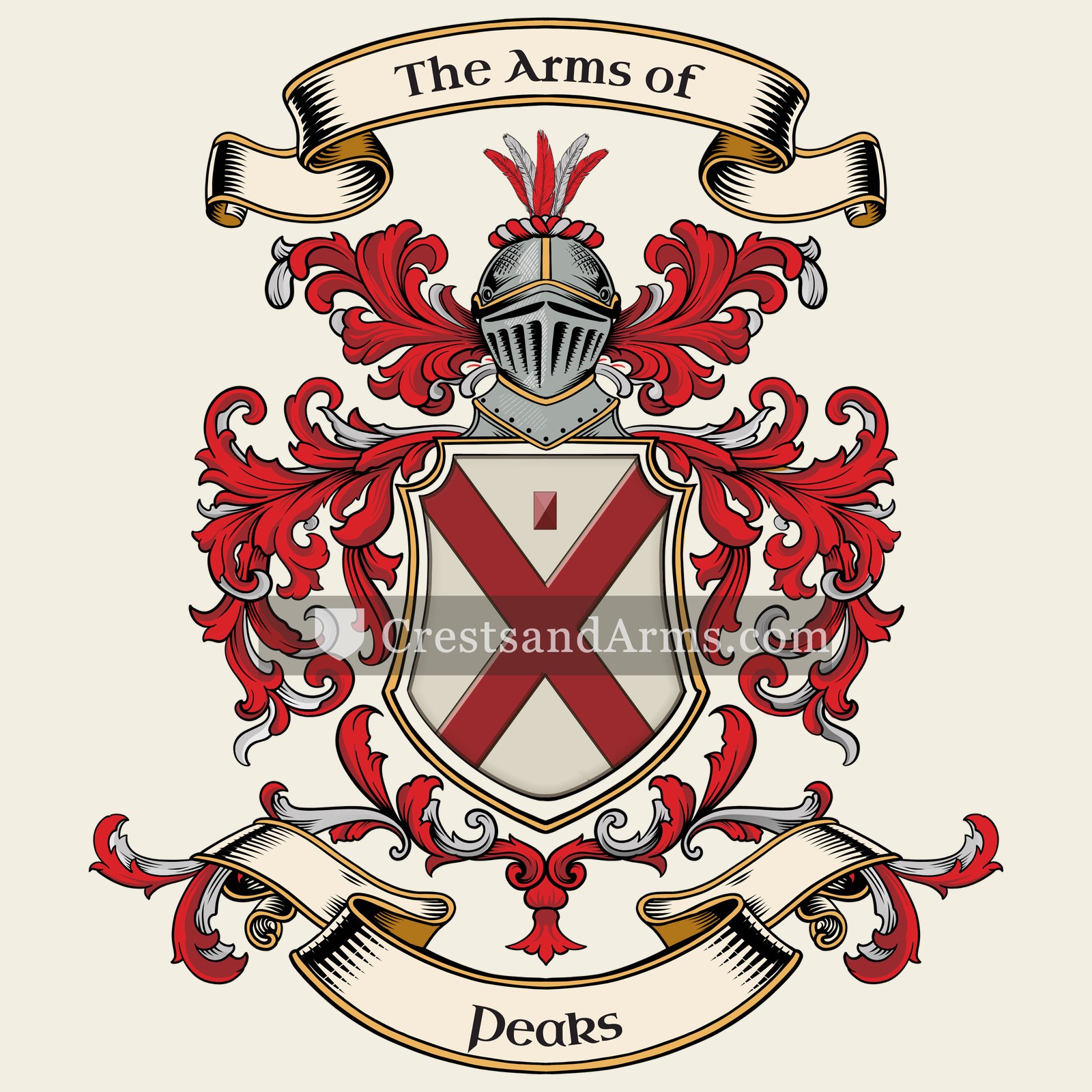 The Peaks coat of arms, drawn from the recorded blazon