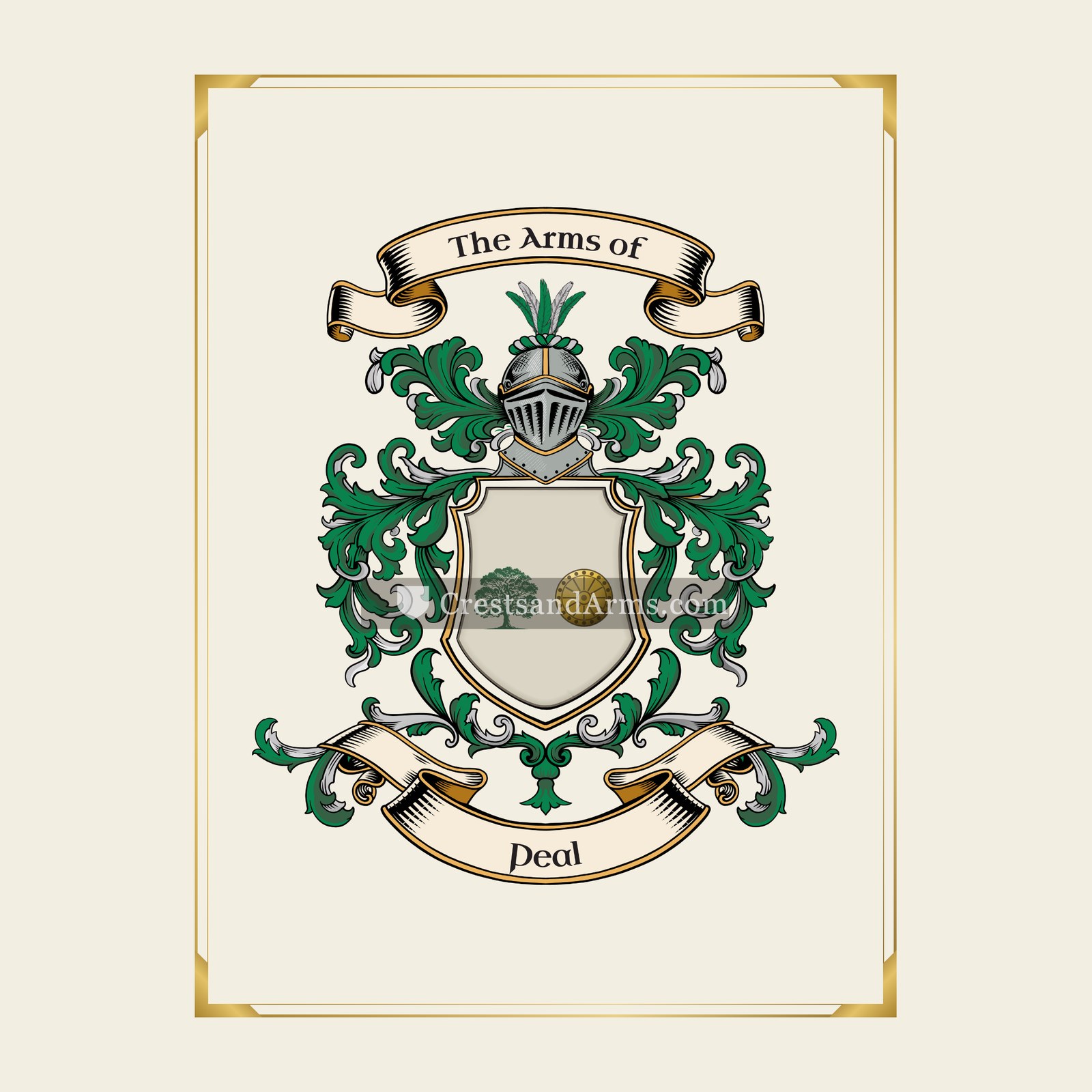 With gold border
