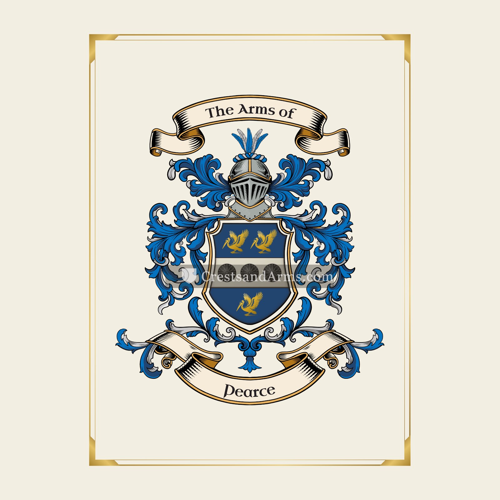 With gold border