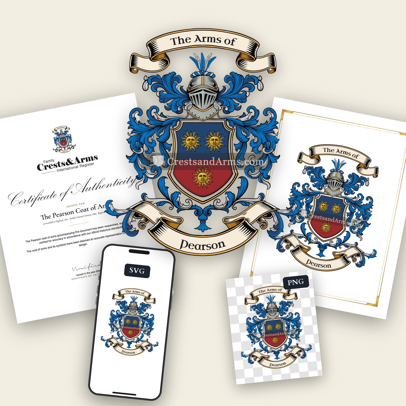 The Pearson arms on the coat of arms — digital pack