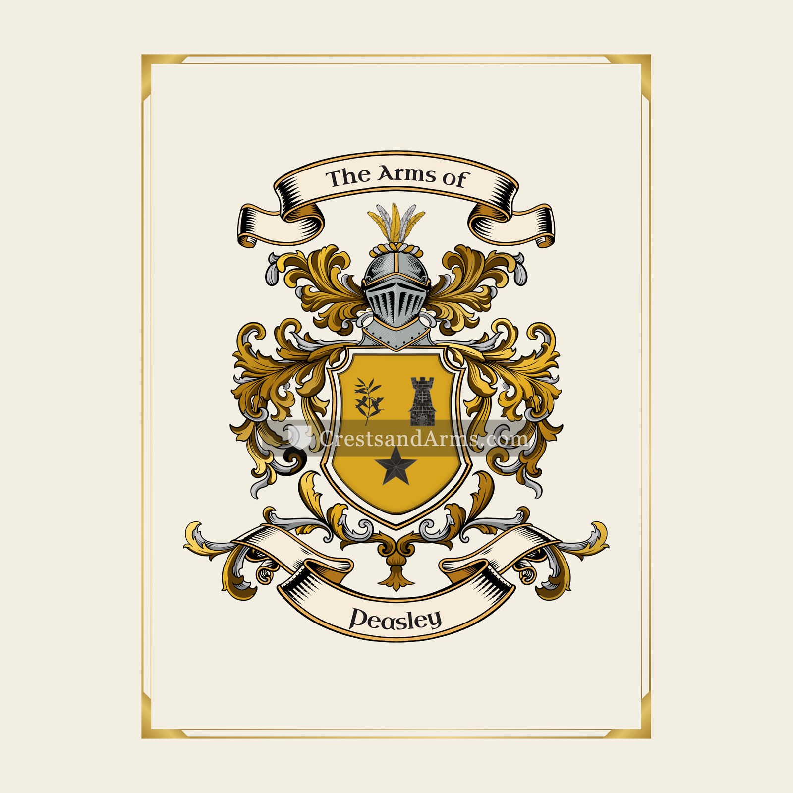 With gold border