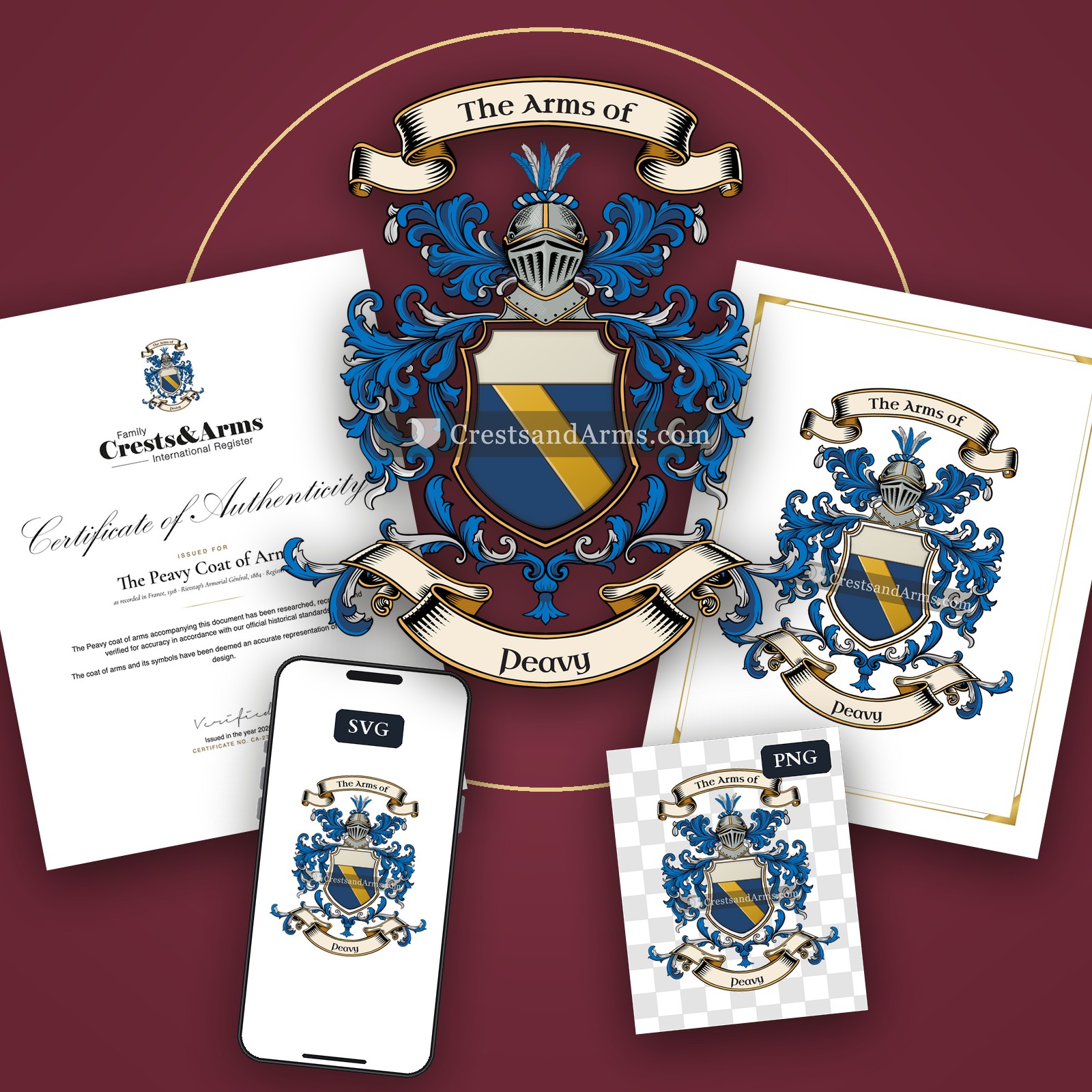 The Peavy arms on the coat of arms — digital pack