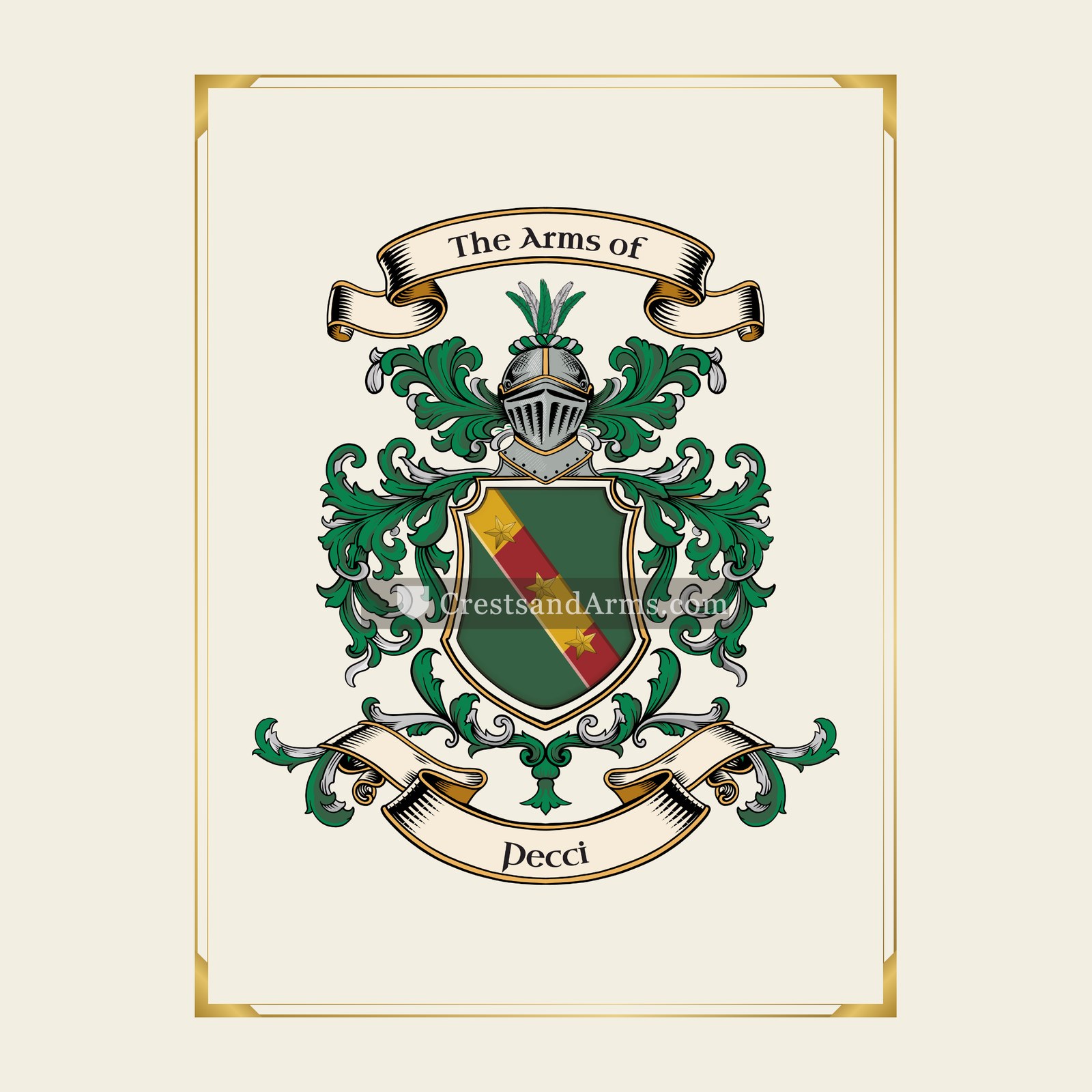 With gold border