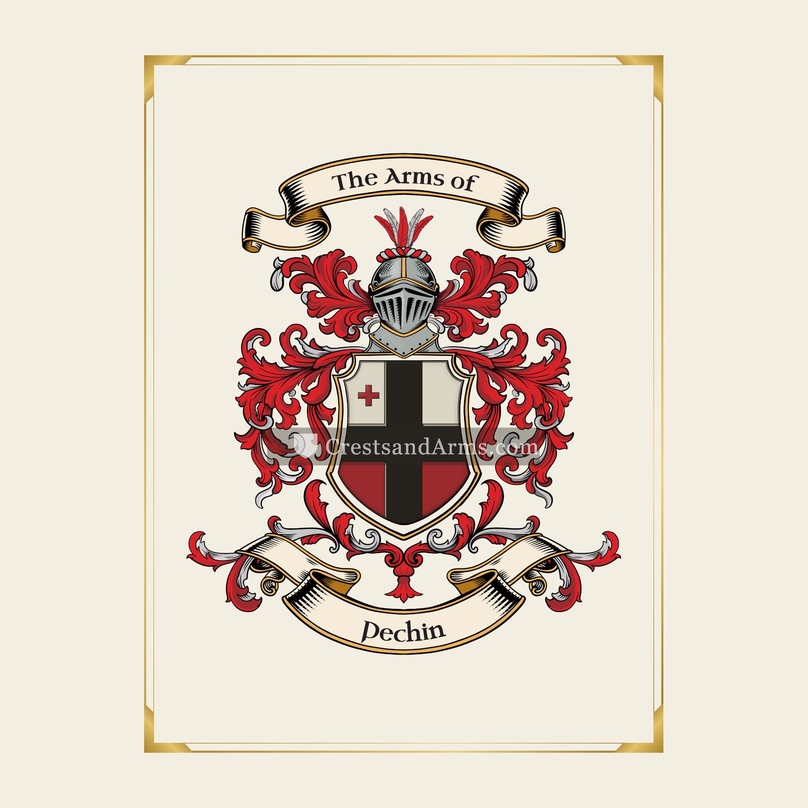 With gold border
