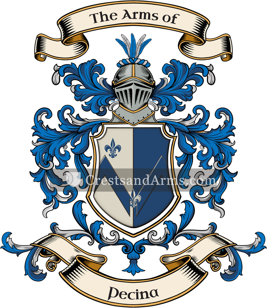 The Pecina coat of arms, drawn from the recorded blazon