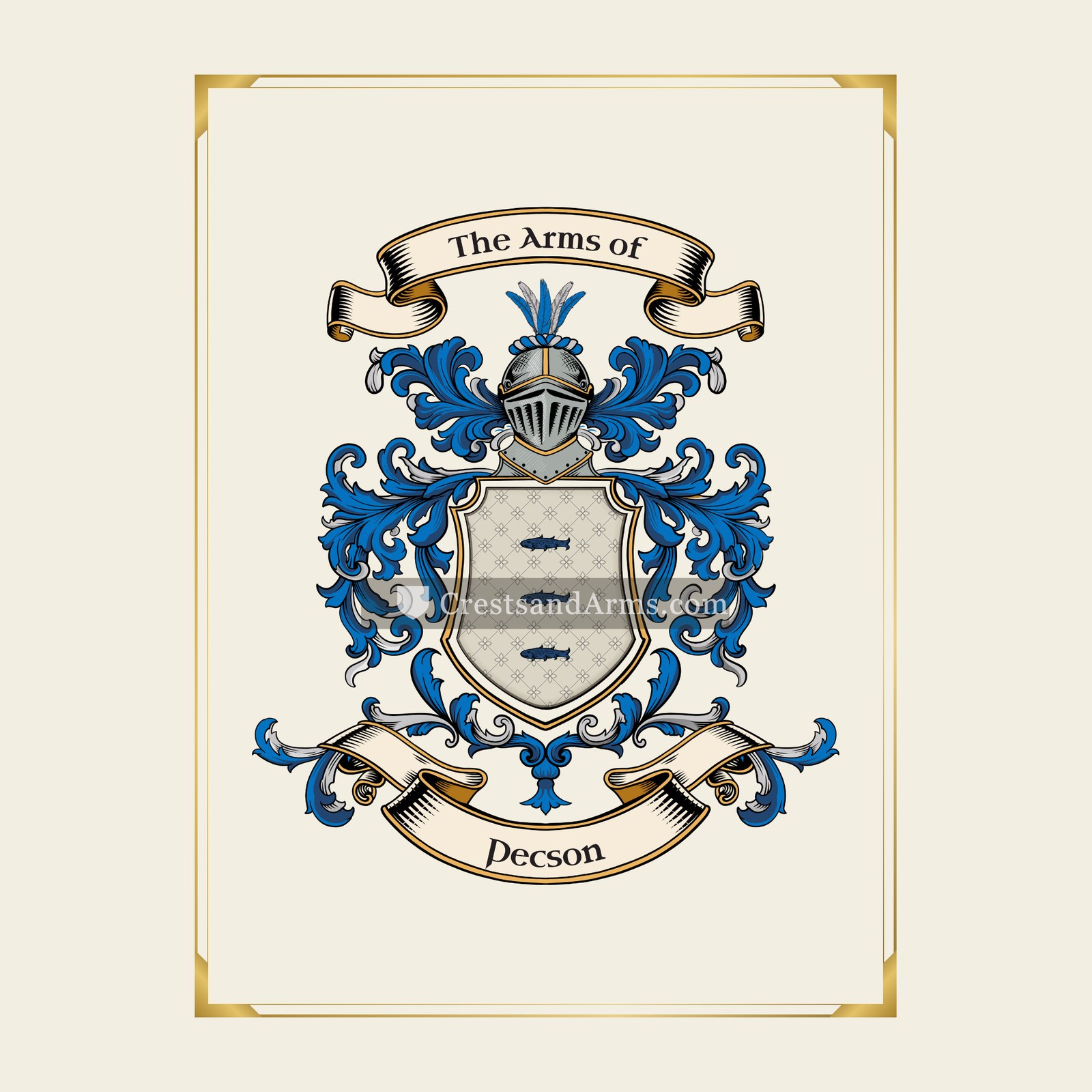 With gold border