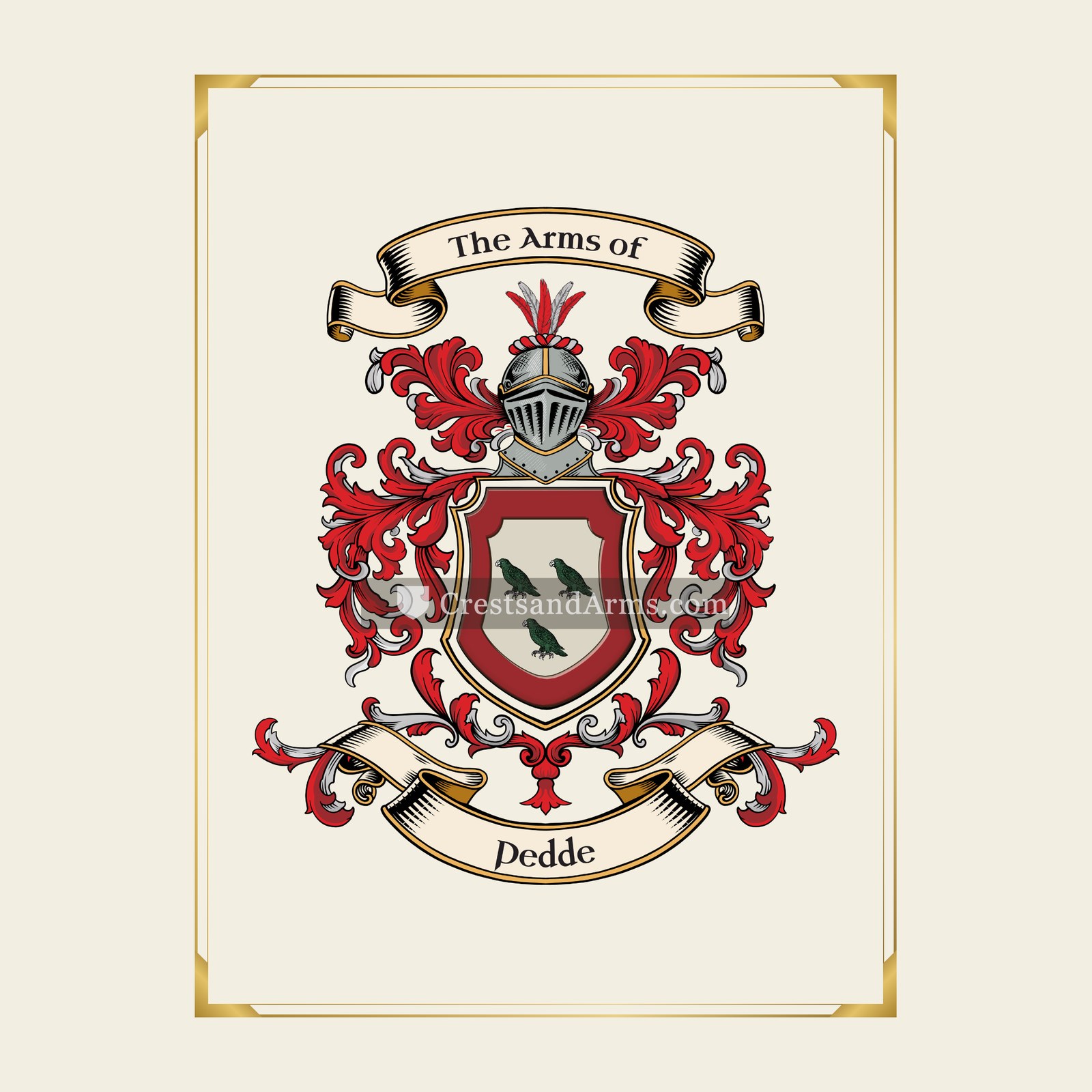With gold border