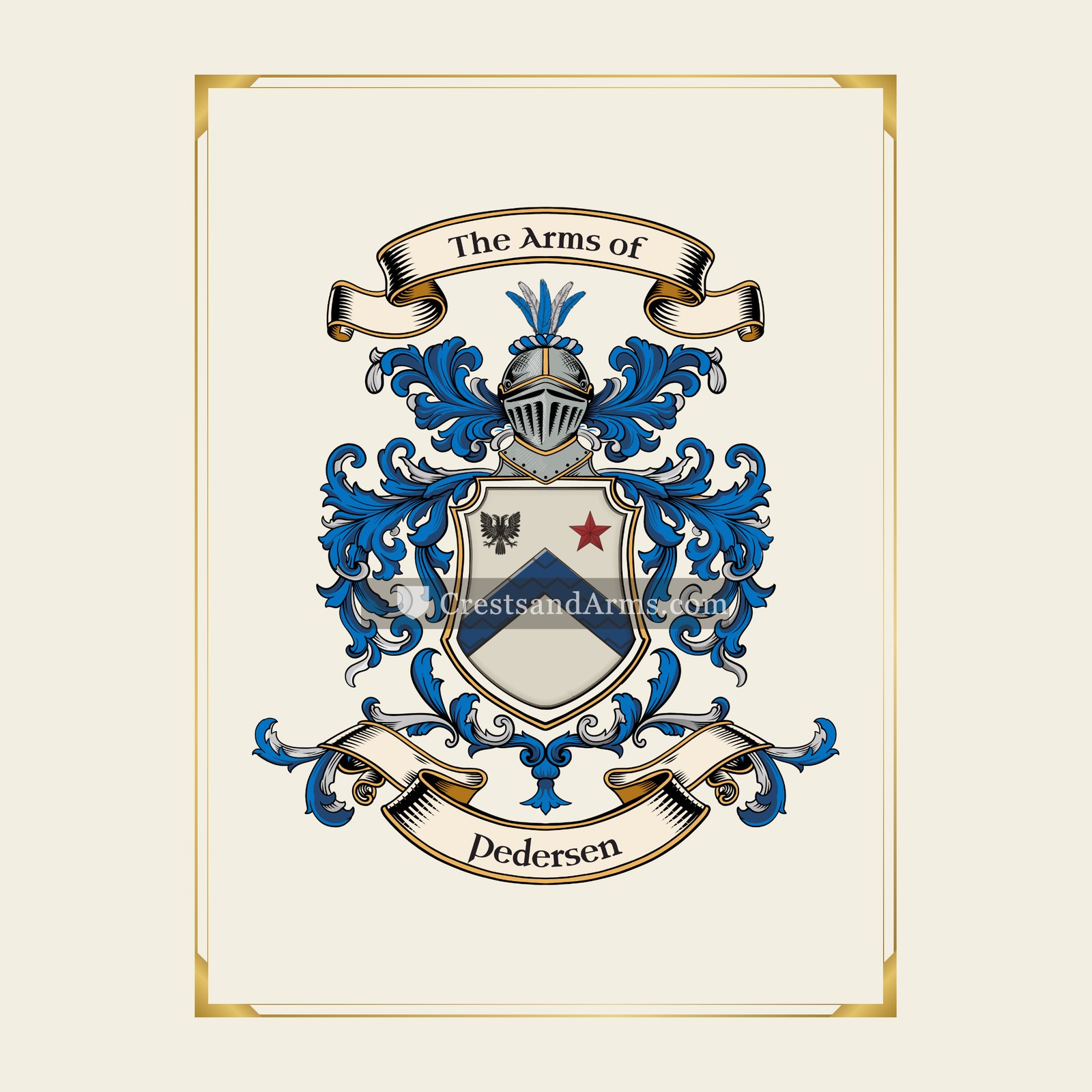 With gold border