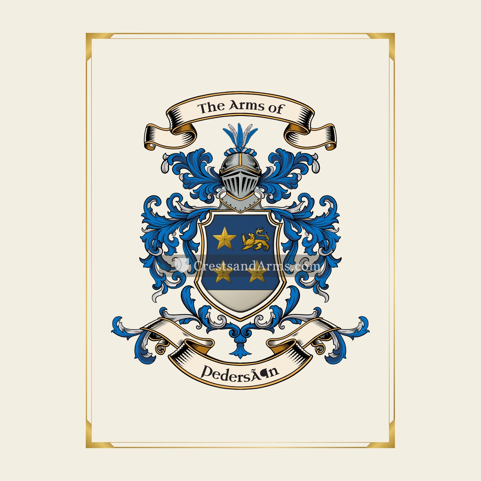 With gold border