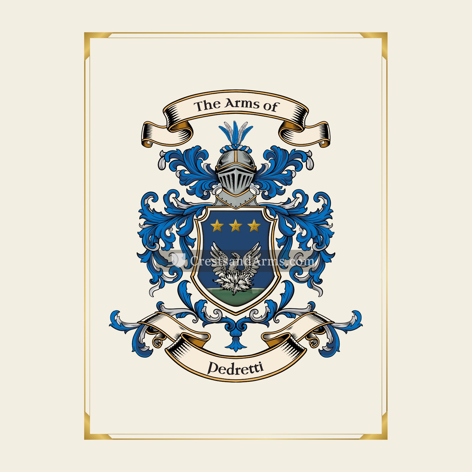 With gold border