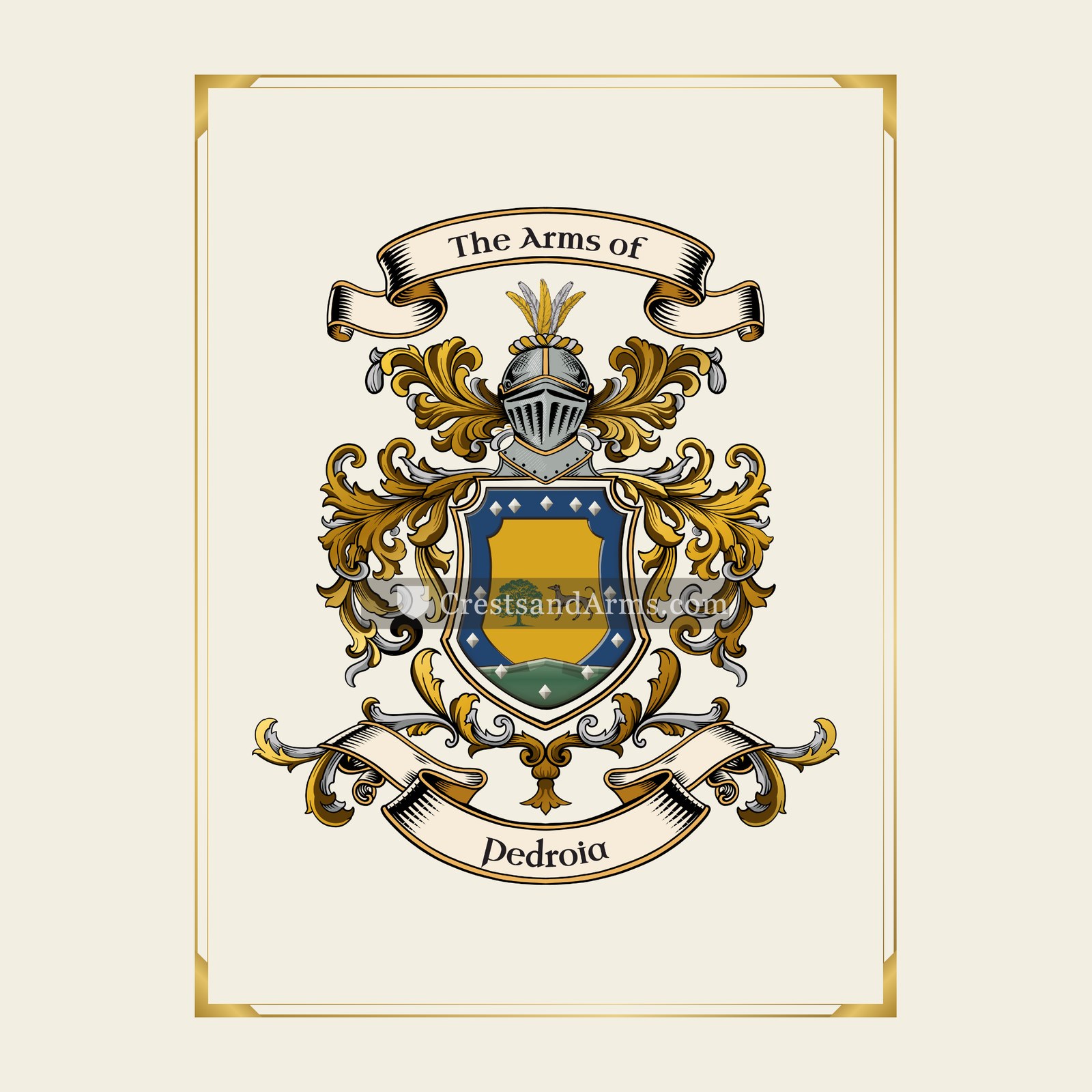 With gold border
