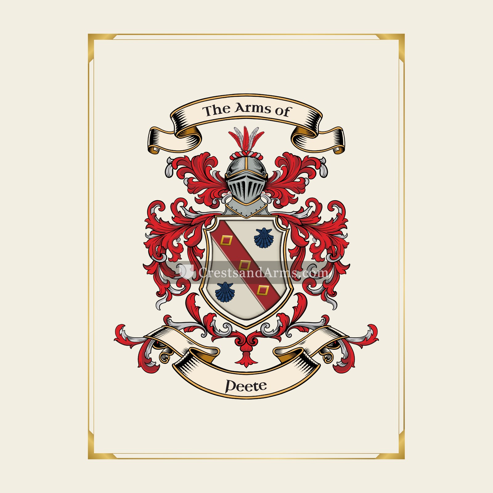 With gold border