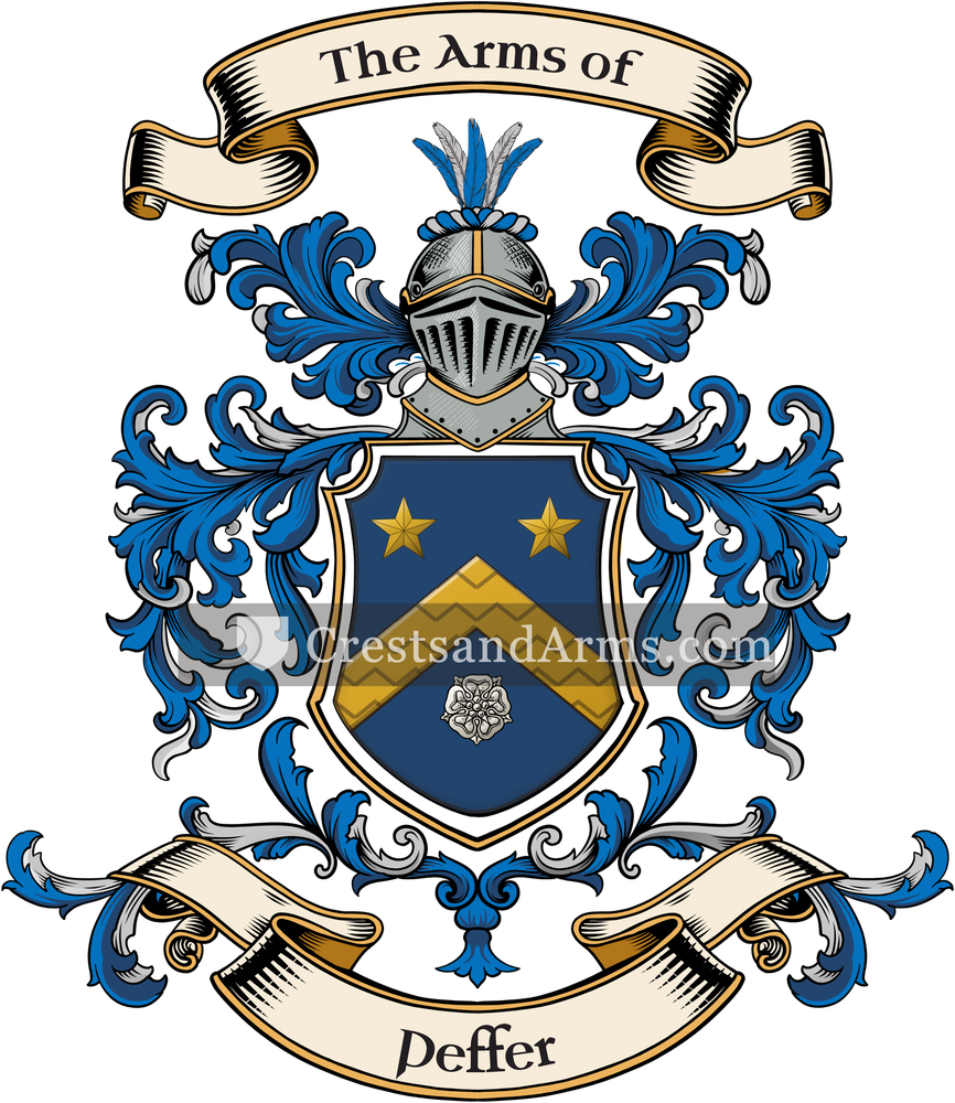 The Peffer coat of arms, drawn from the recorded blazon