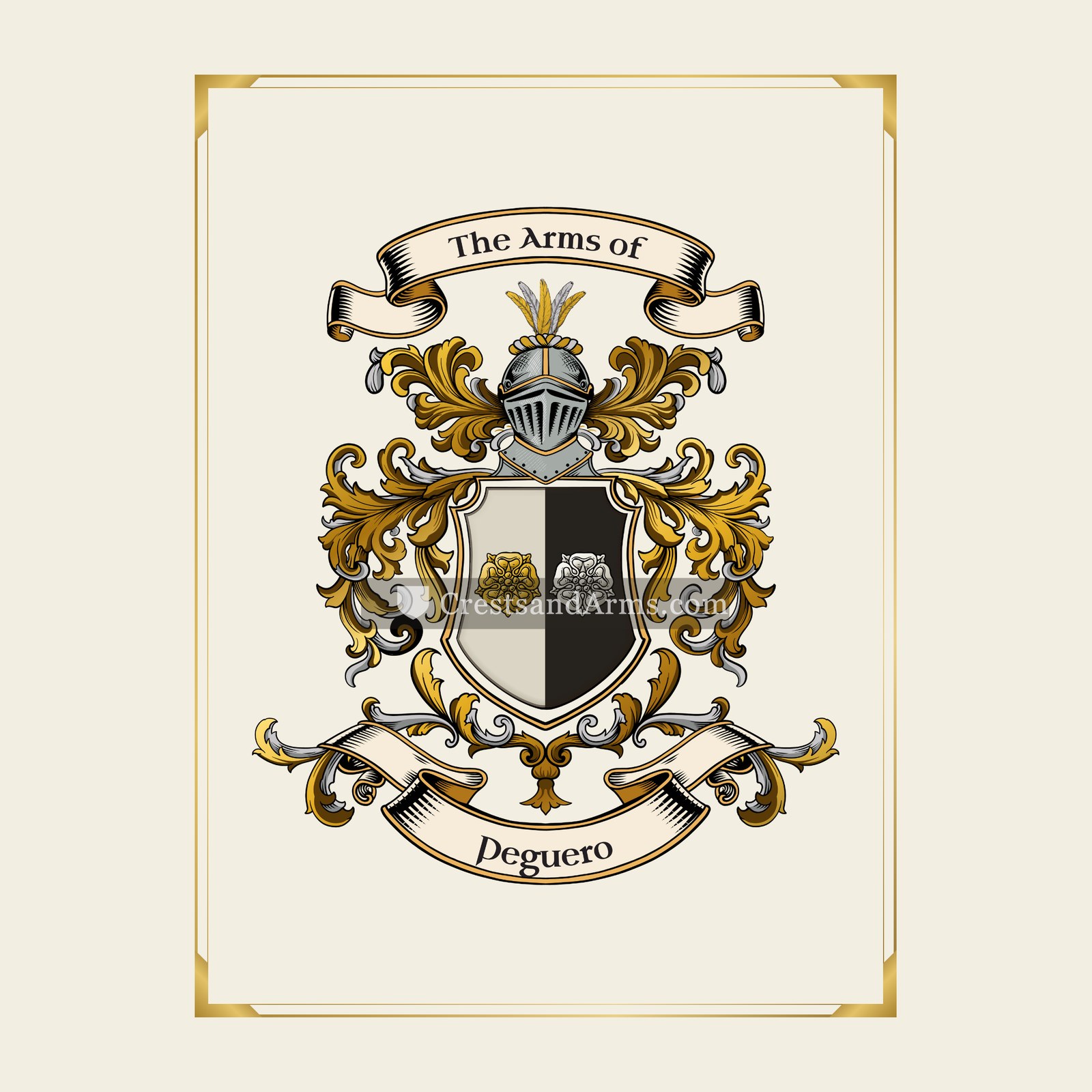 With gold border