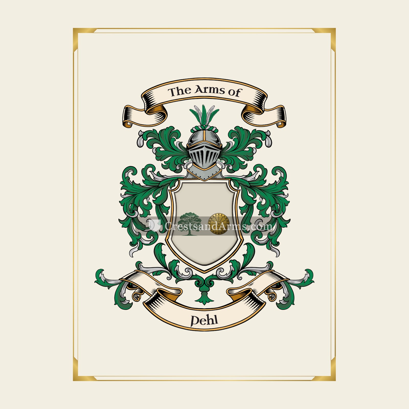 With gold border