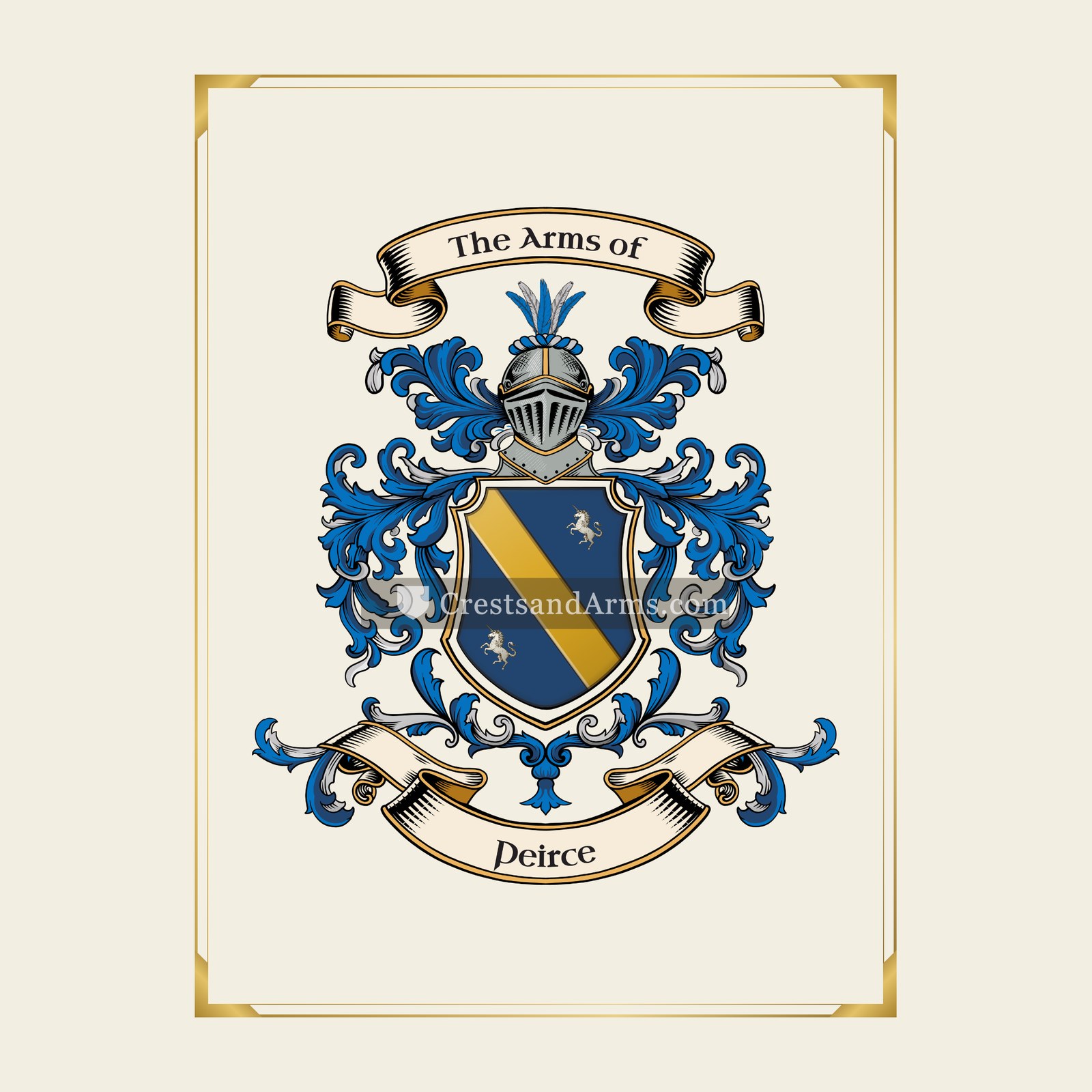 With gold border