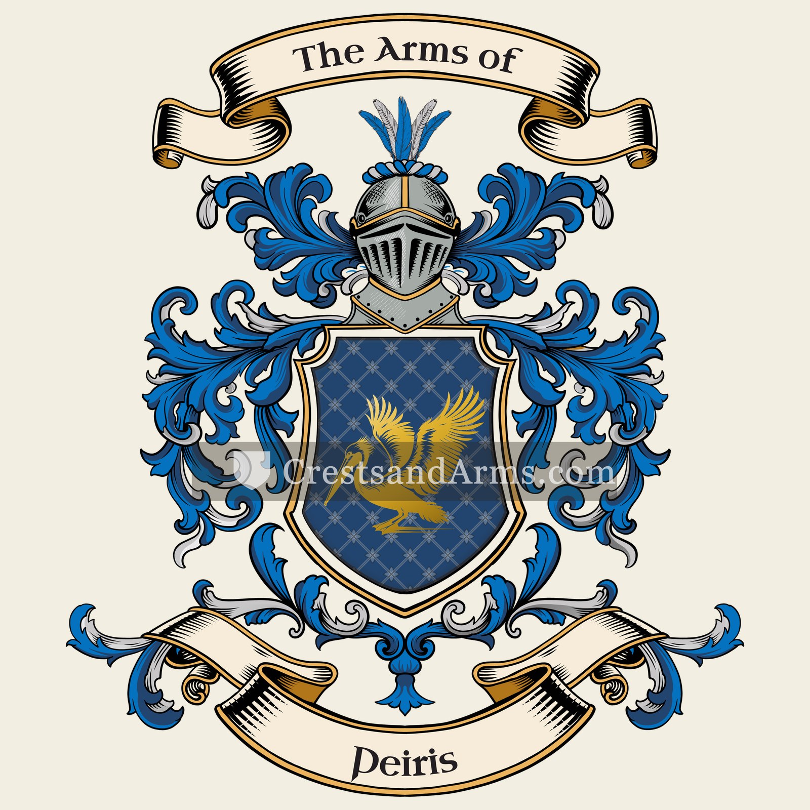 The Peiris coat of arms, drawn from the recorded blazon