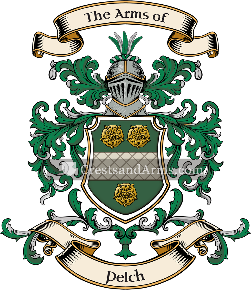 The Pelch coat of arms, drawn from the recorded blazon
