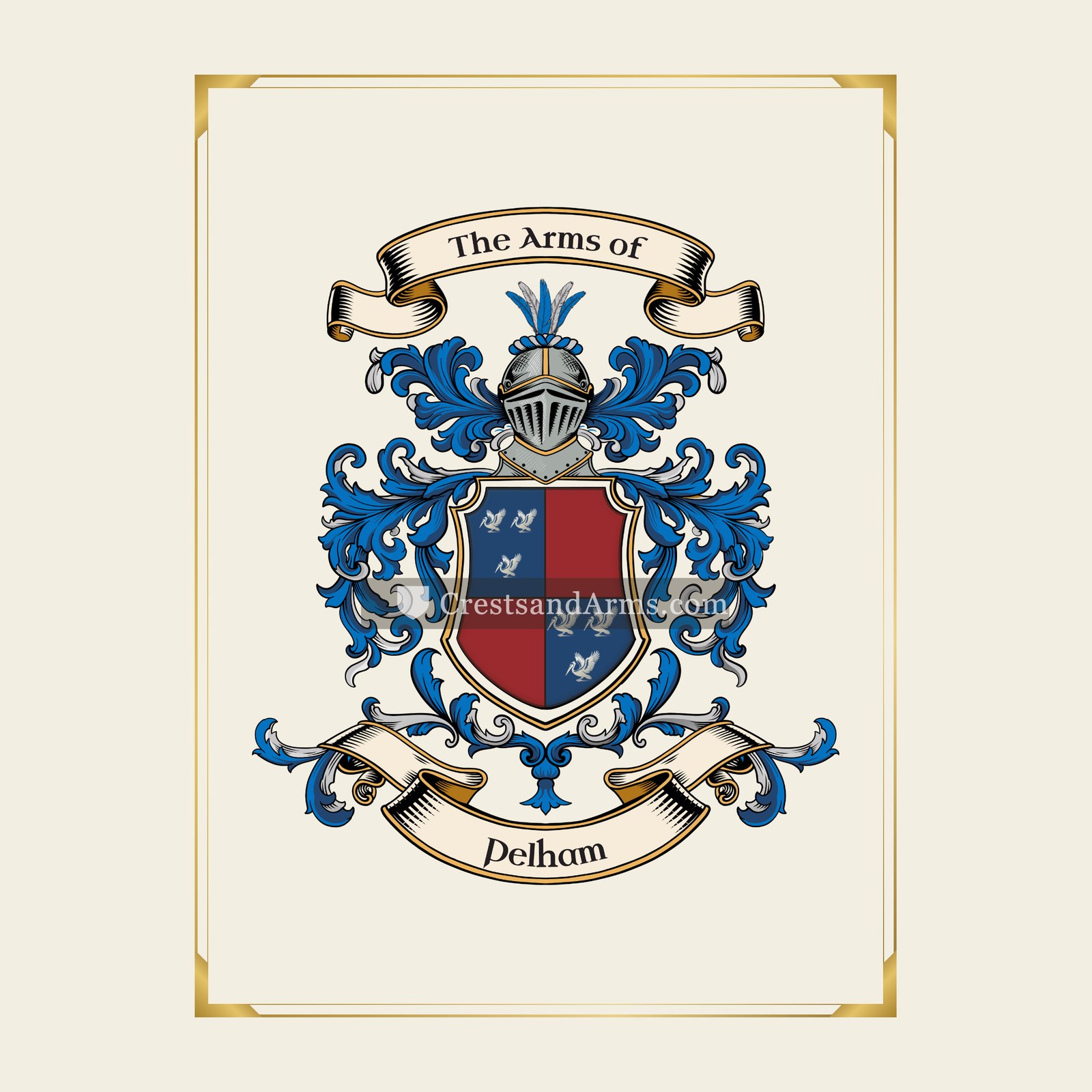 With gold border