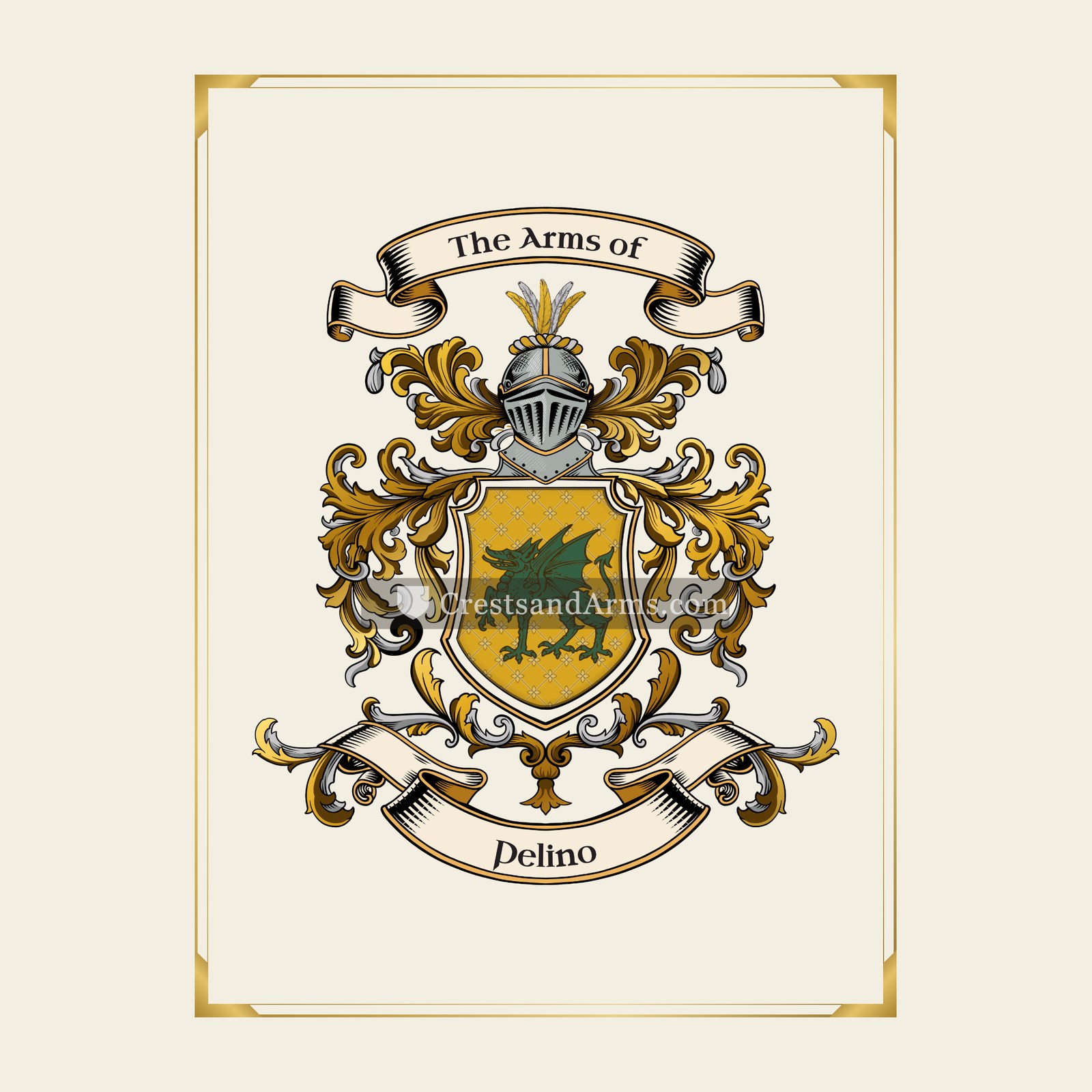With gold border
