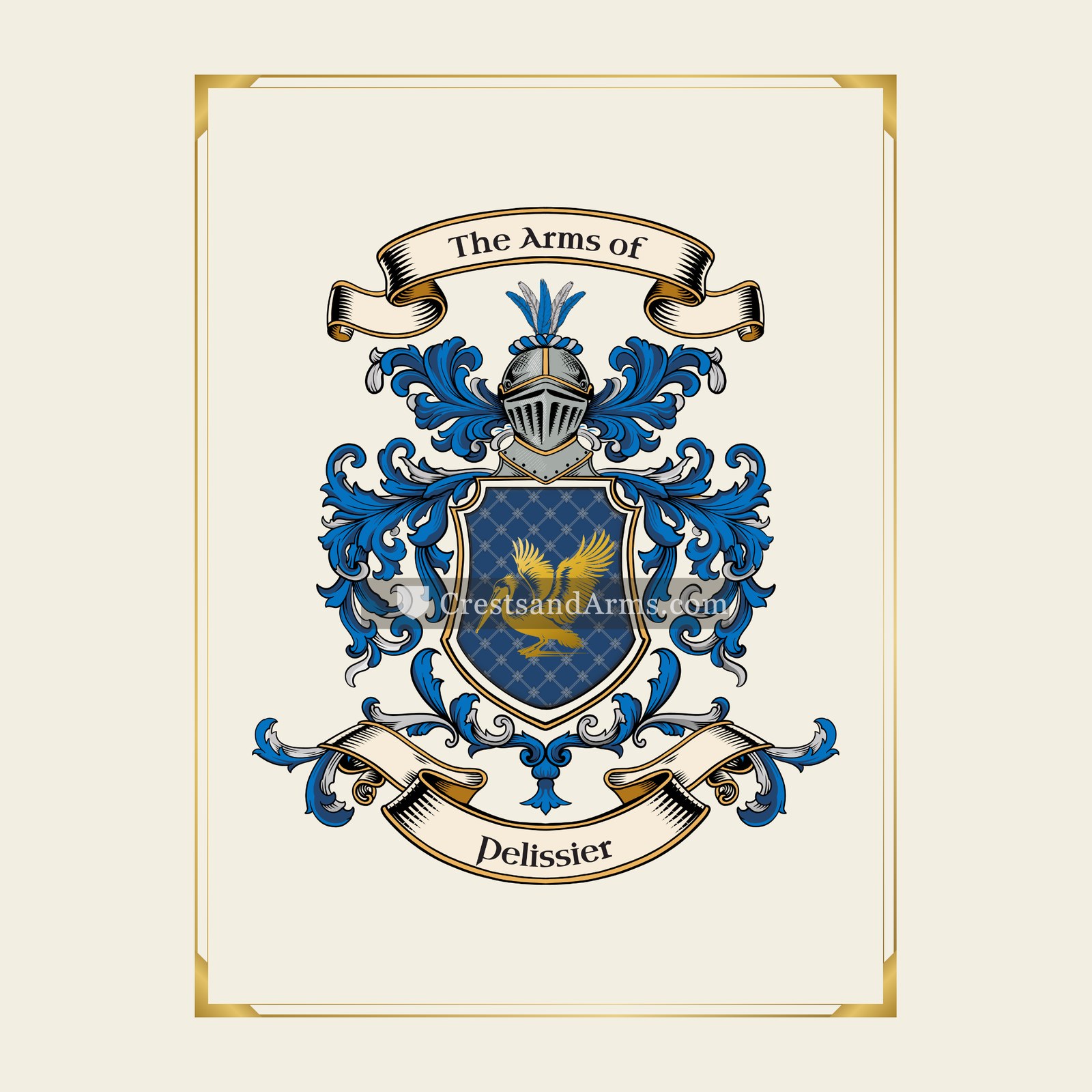 With gold border