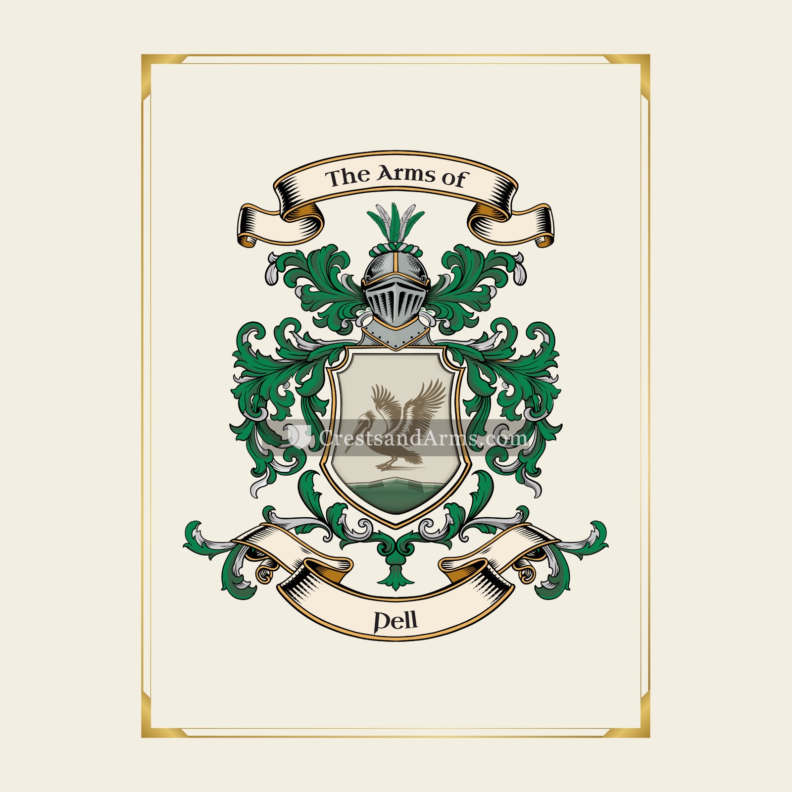 With gold border