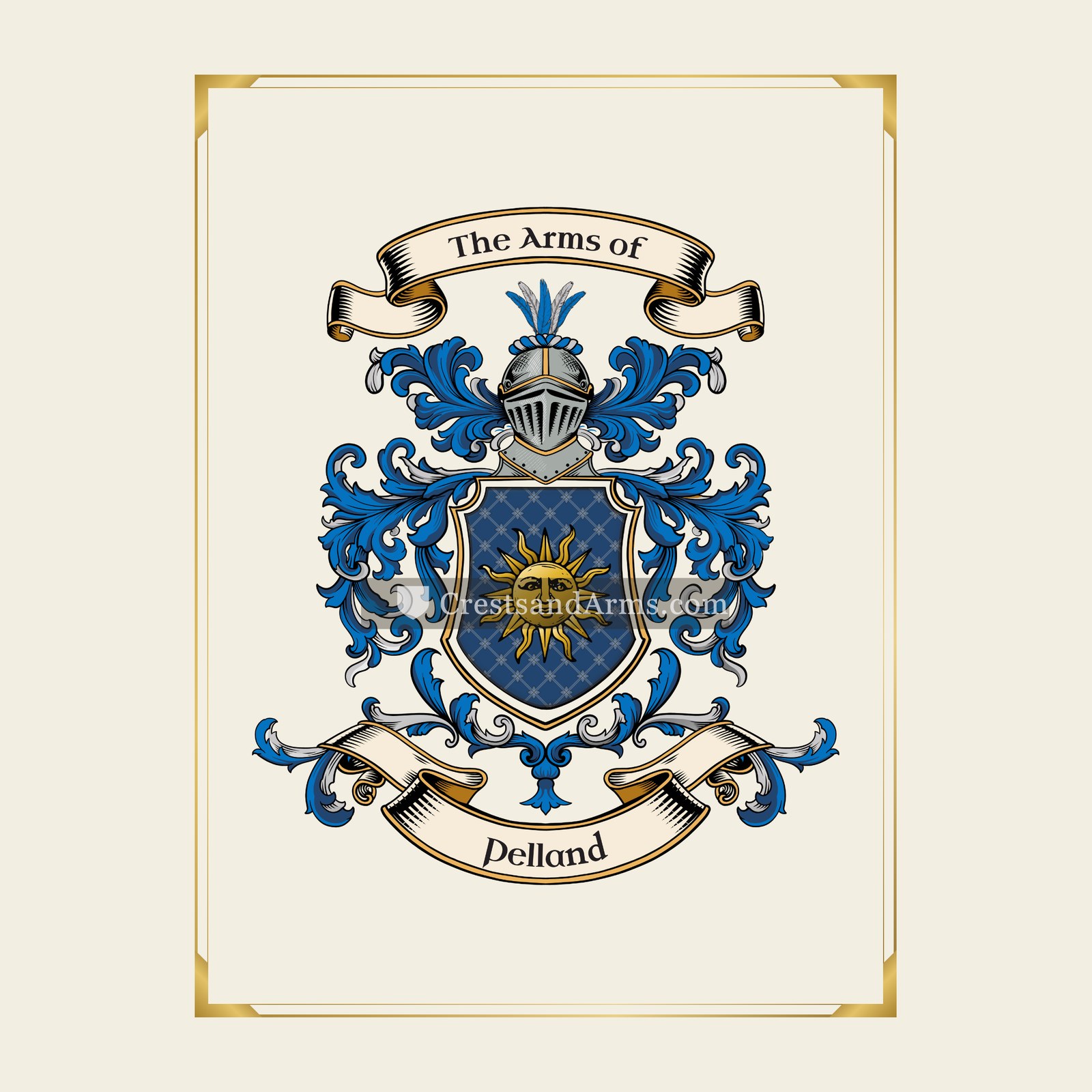 With gold border