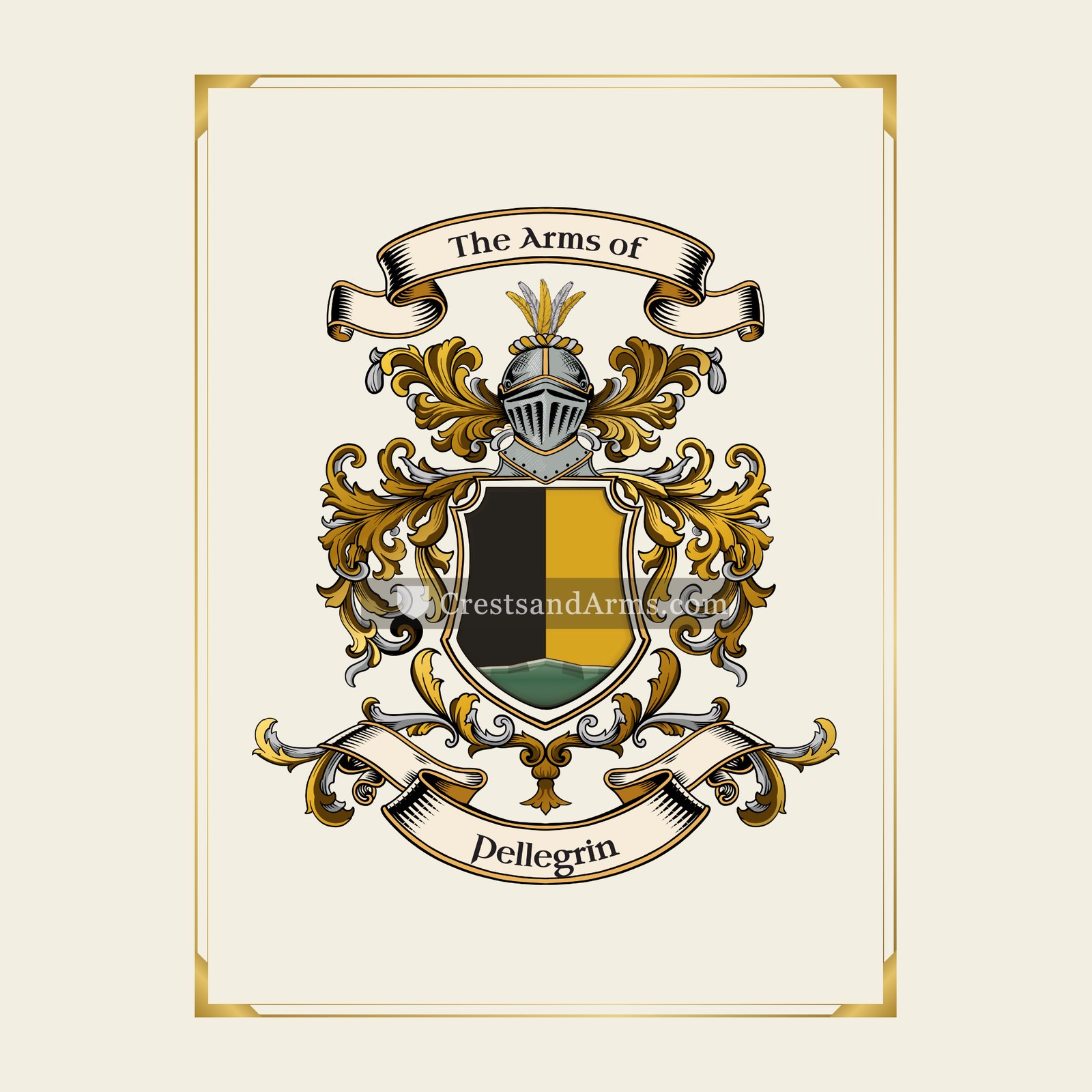 With gold border