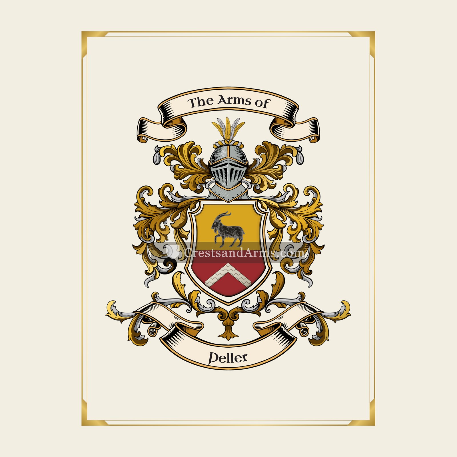 With gold border