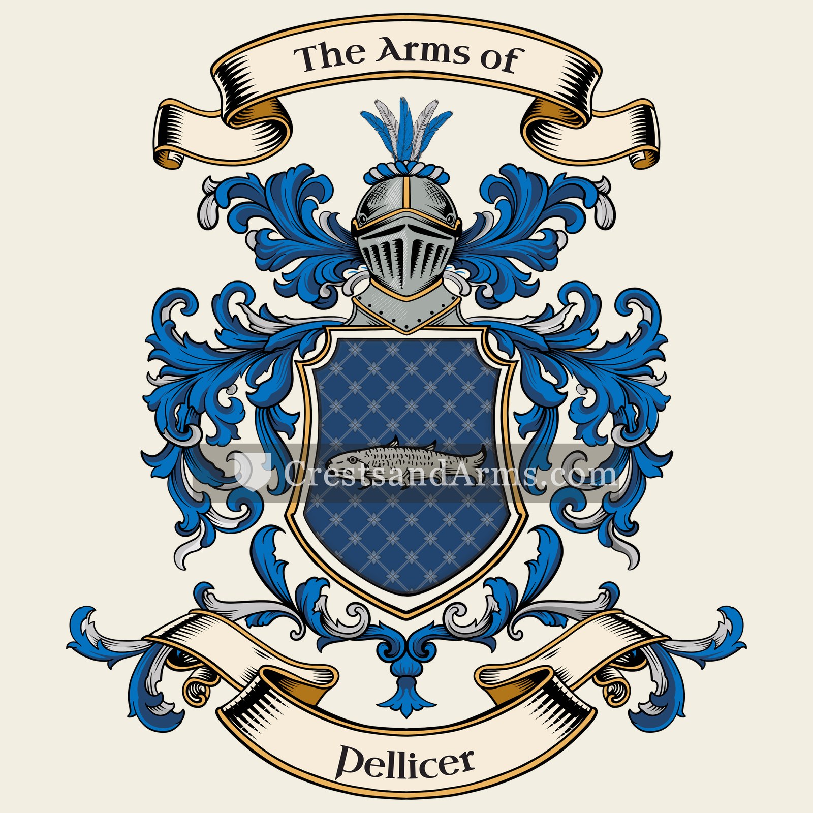 The Pellicer coat of arms, drawn from the recorded blazon