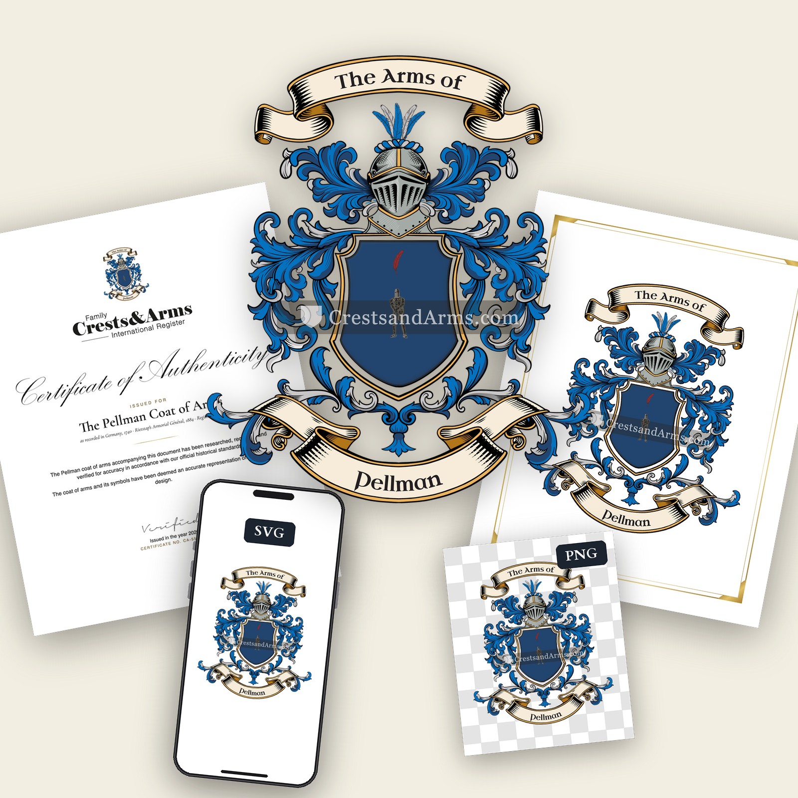 The Pellman arms on the coat of arms — digital pack
