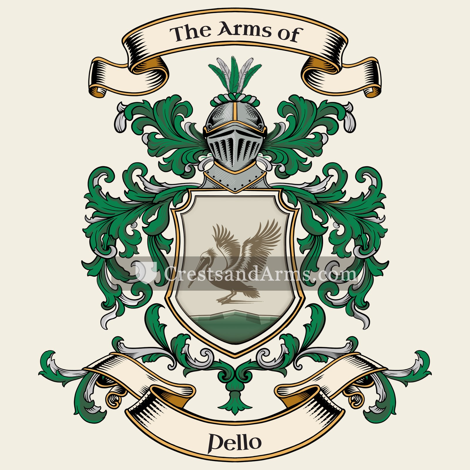 The Pello coat of arms, drawn from the recorded blazon