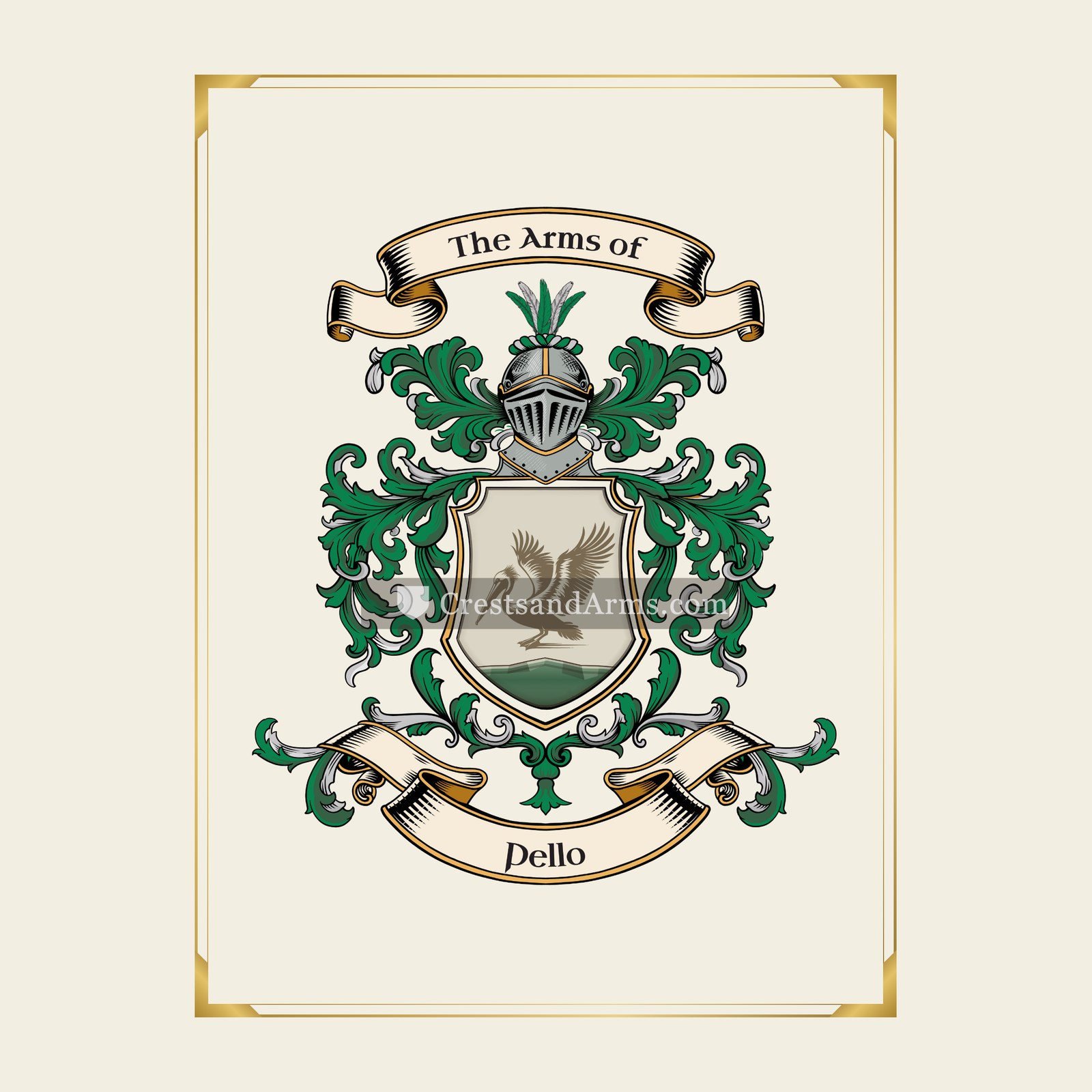 With gold border