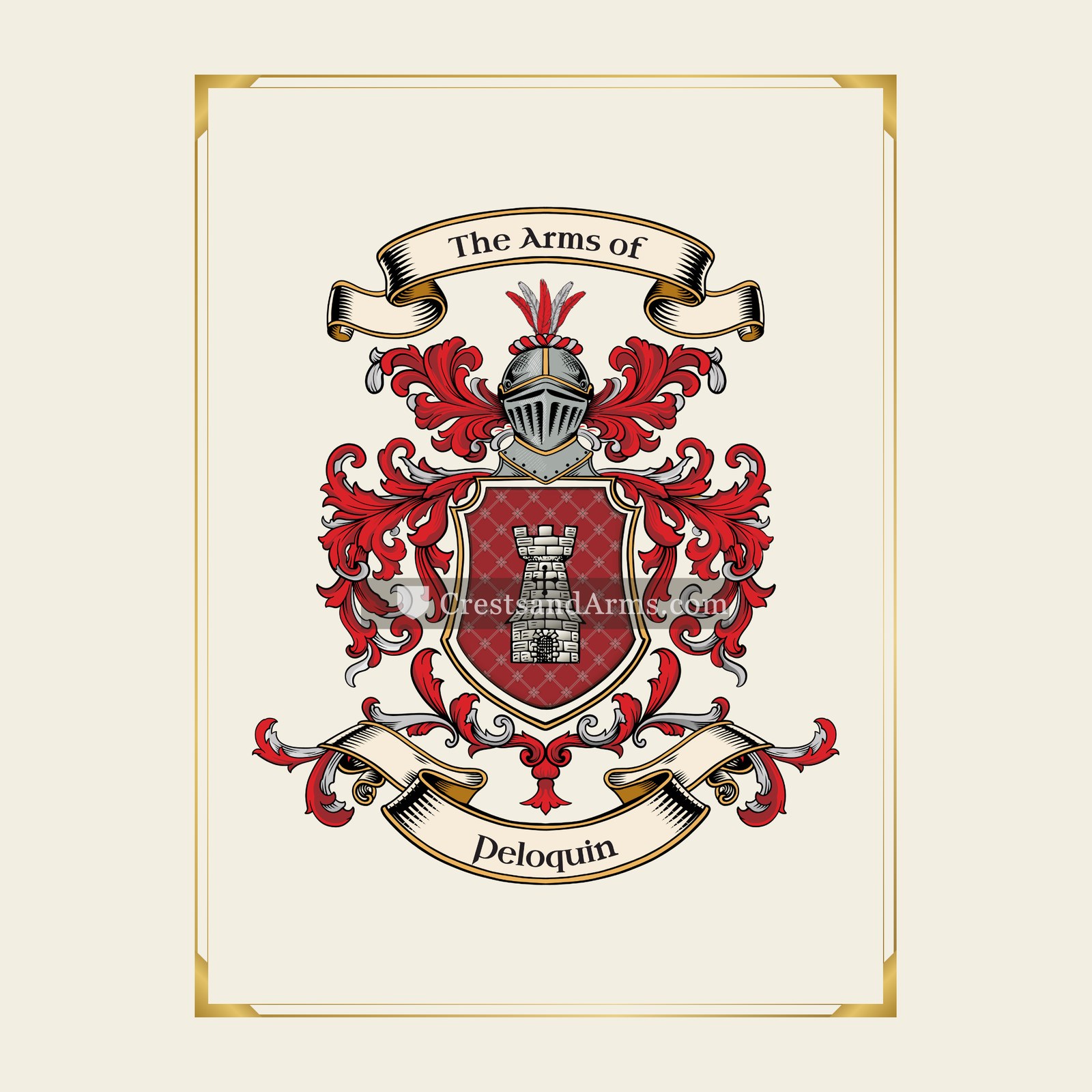With gold border