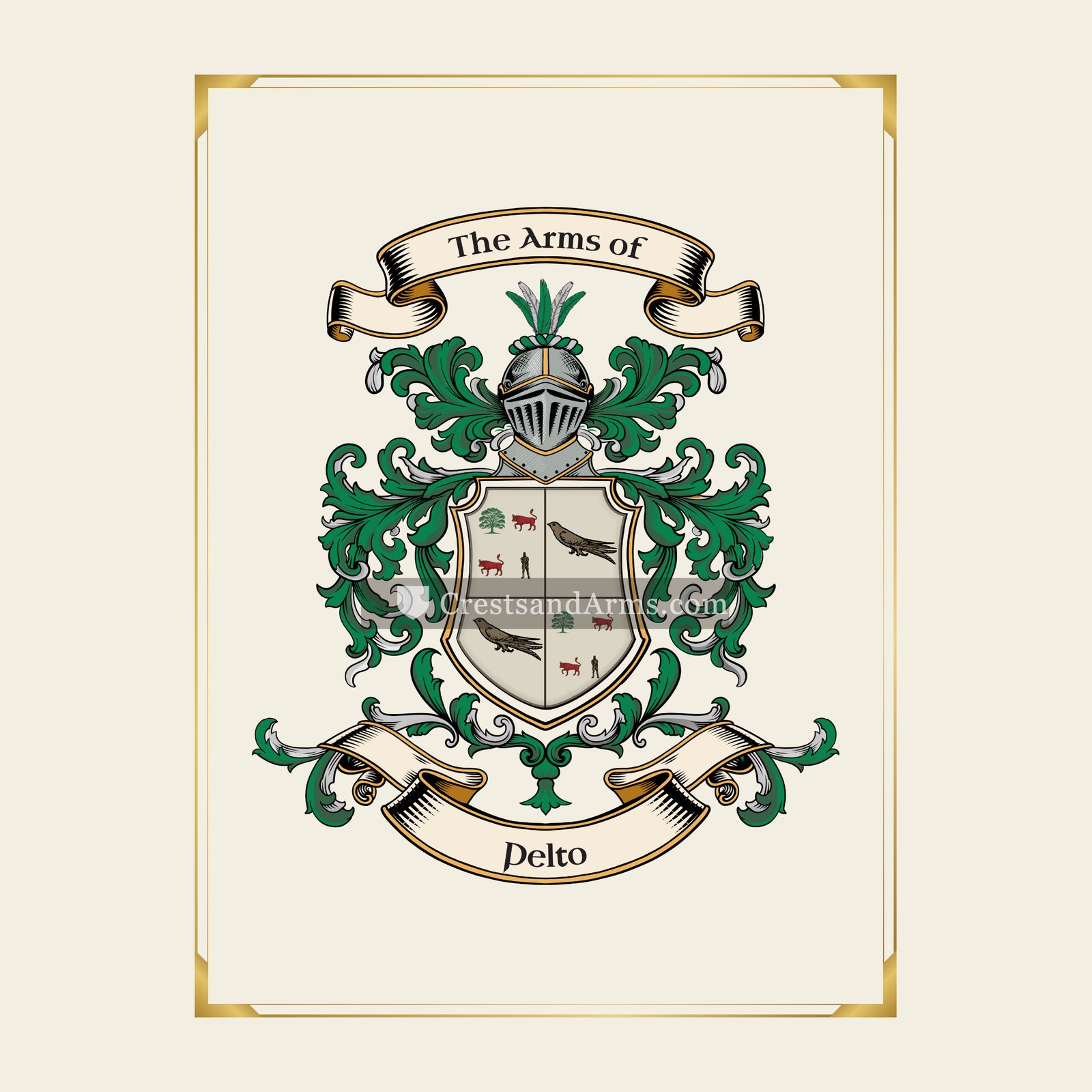 With gold border