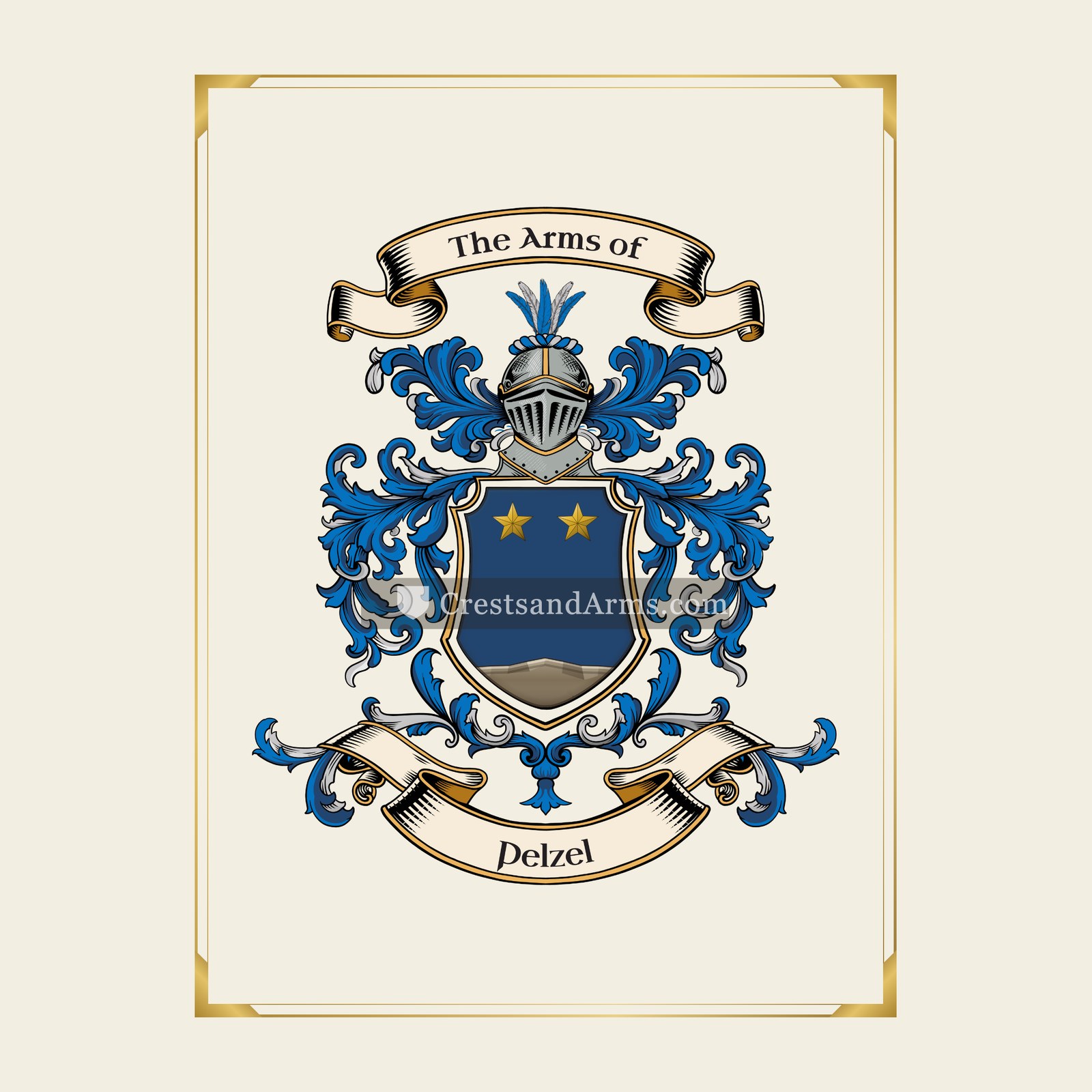 With gold border