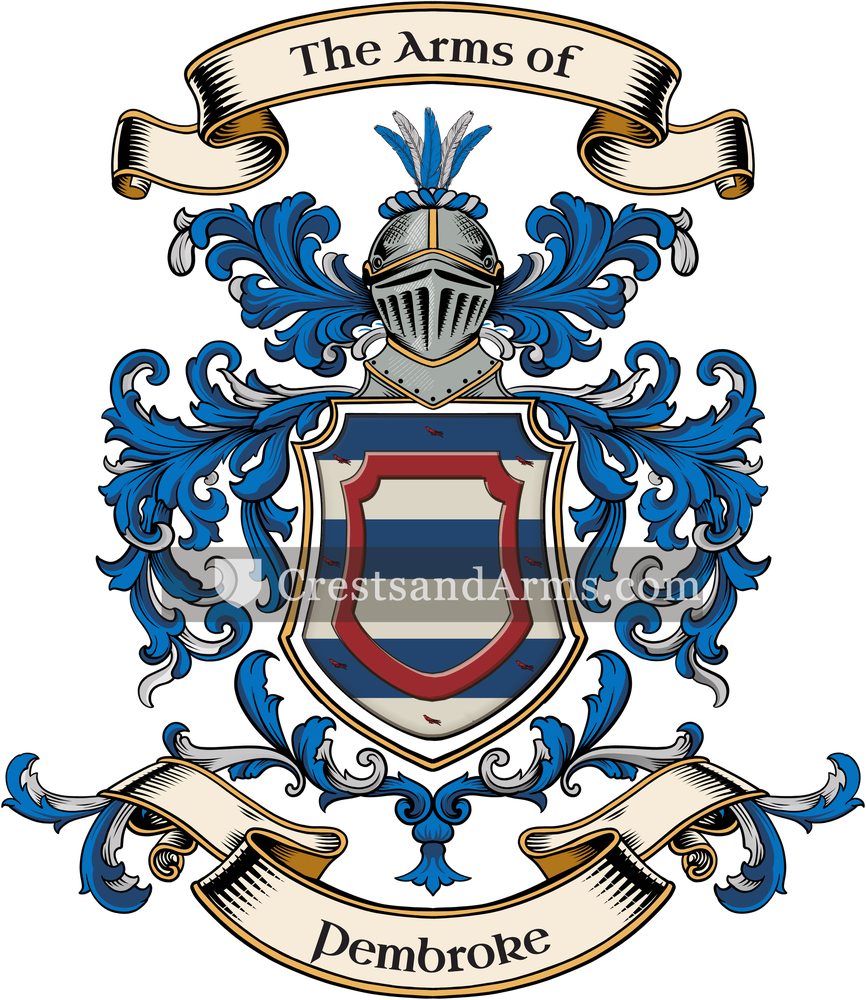The Pembroke coat of arms, drawn from the recorded blazon