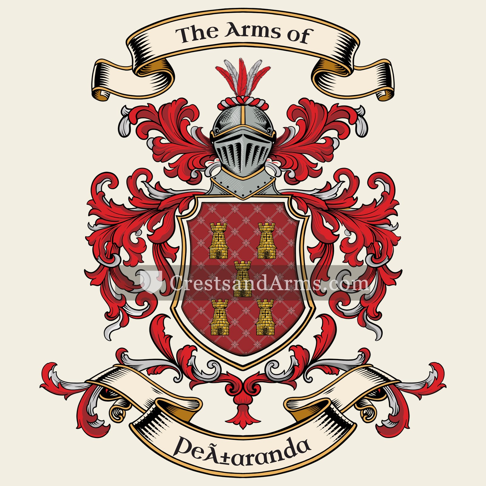 The Peñaranda coat of arms, drawn from the recorded blazon