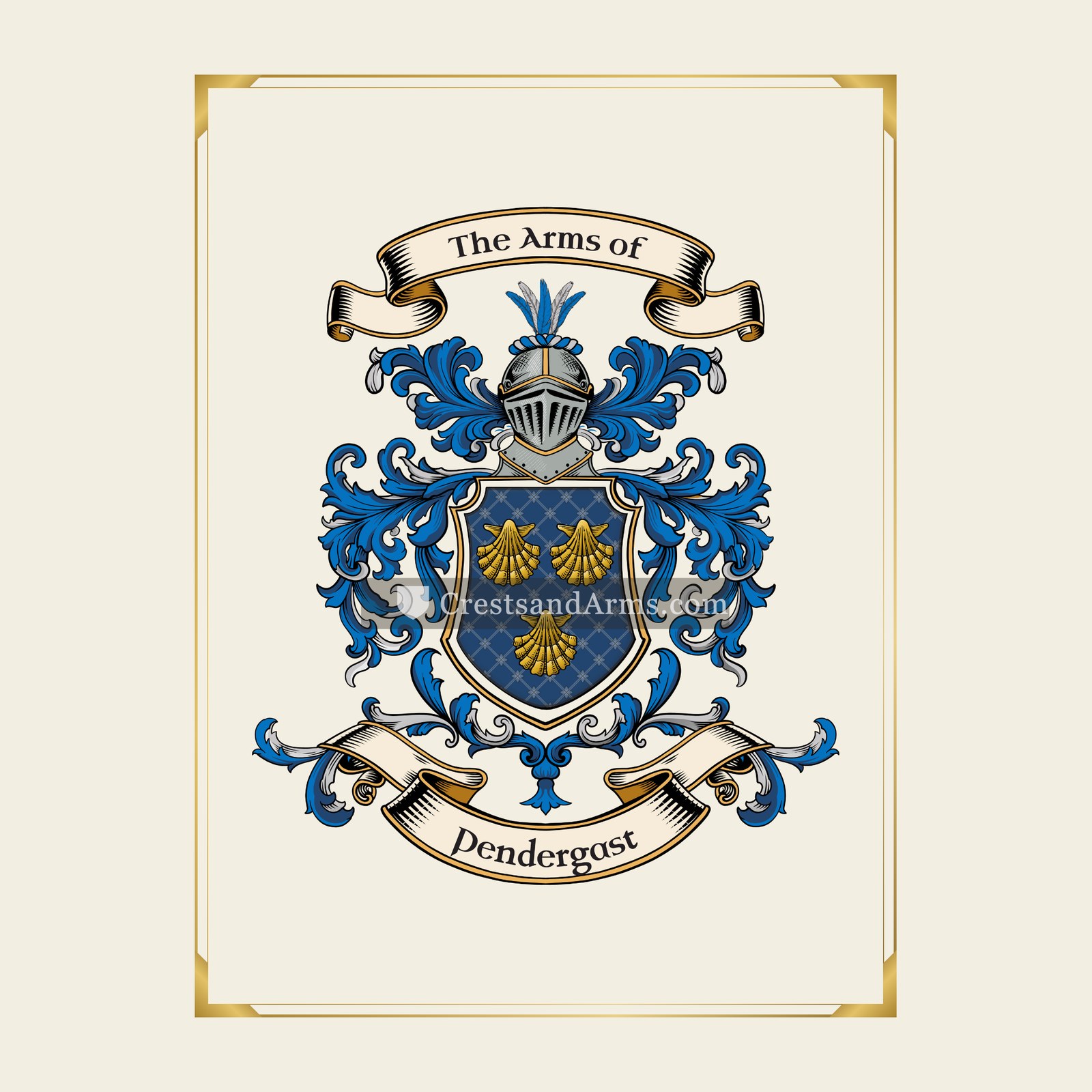 With gold border